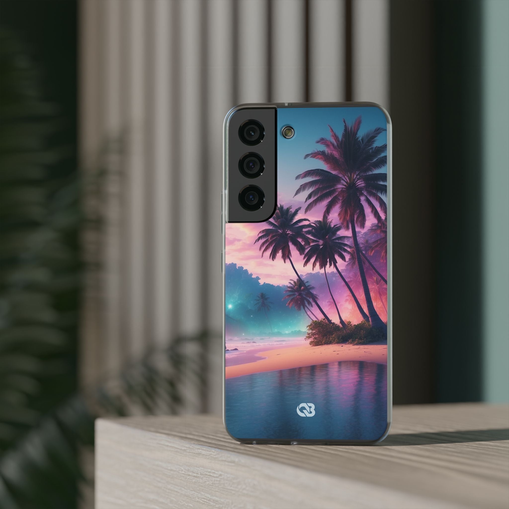 Neon Shore Palms · Soft Phone Case for Samsung