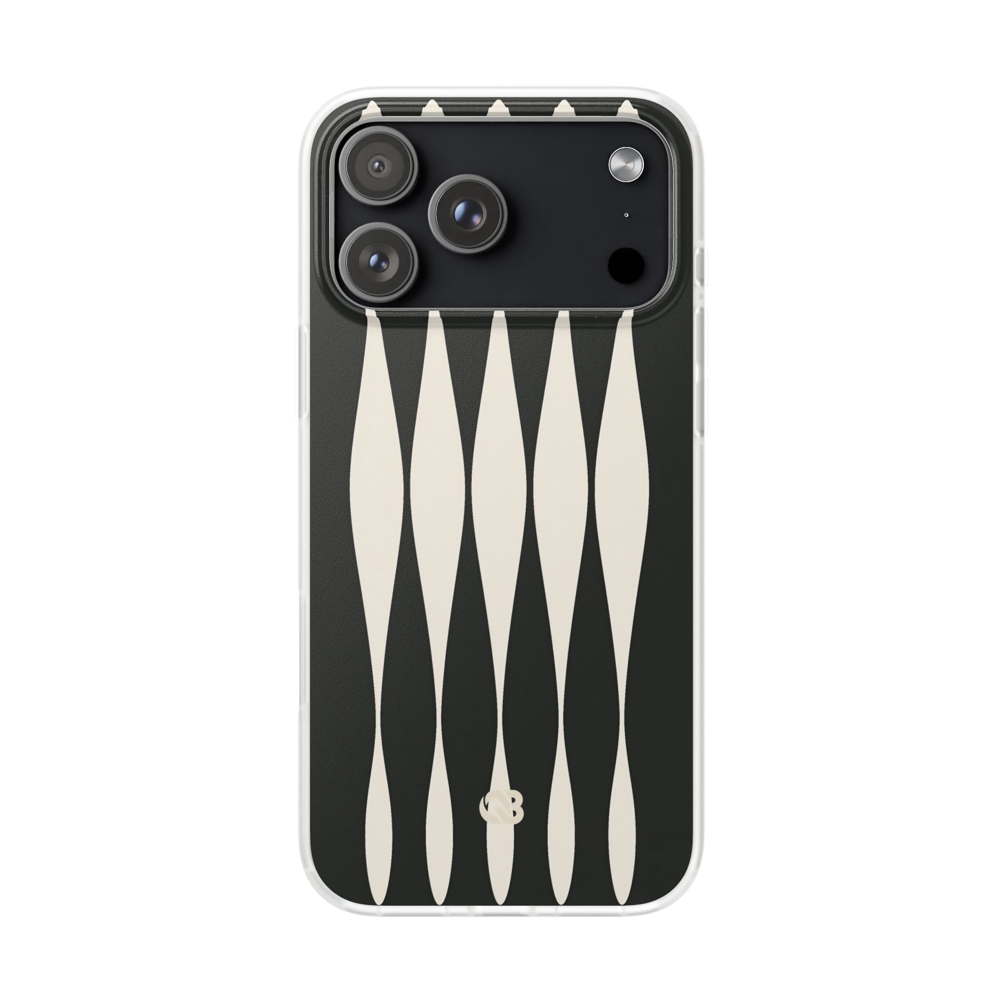 Black Lite Phone Case for iPhone - Ivory Spindle Grid
