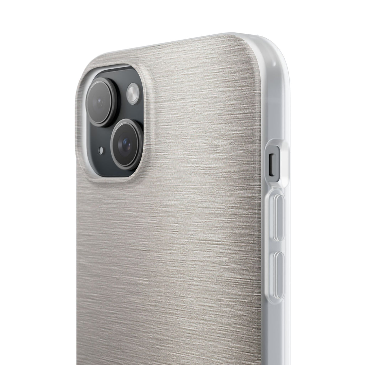 Grey Lite Phone Case for iPhone - Brushed Nickel Linen