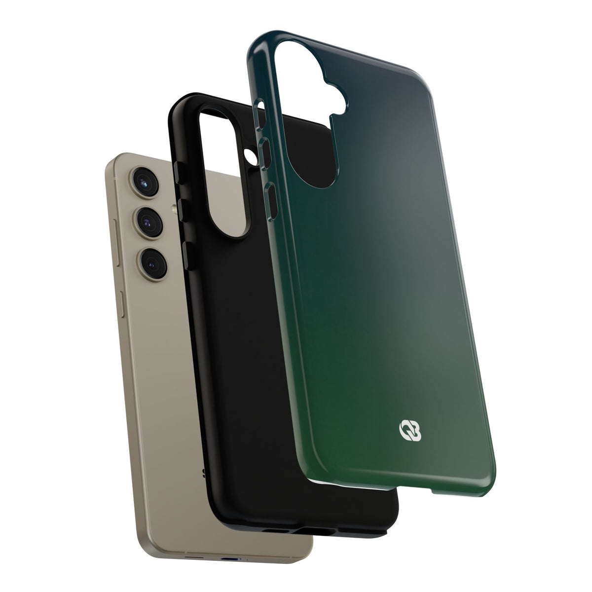 Green Tough Phone Case for Samsung - Midnight Pine Horizon