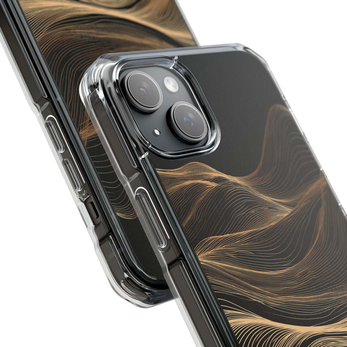 Black Impact MagSafe Phone Case for iPhone - Copper Topo Ridge