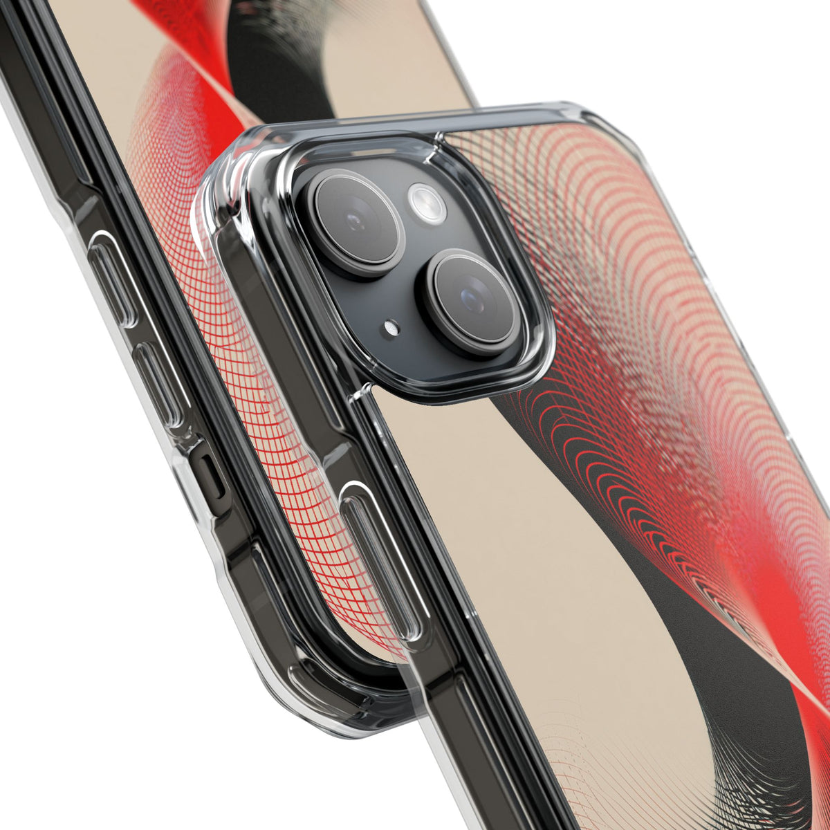 Red Impact MagSafe Phone Case for iPhone - Scarlet Wireframe Helix