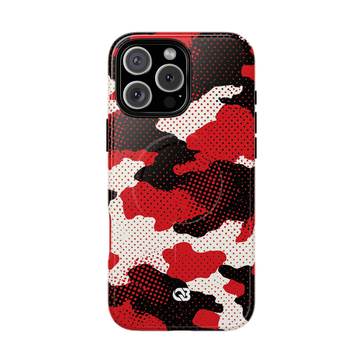 Crimson Halftone Camo · Tough 2.0 Magnetic Phone Case for iPhone · Red