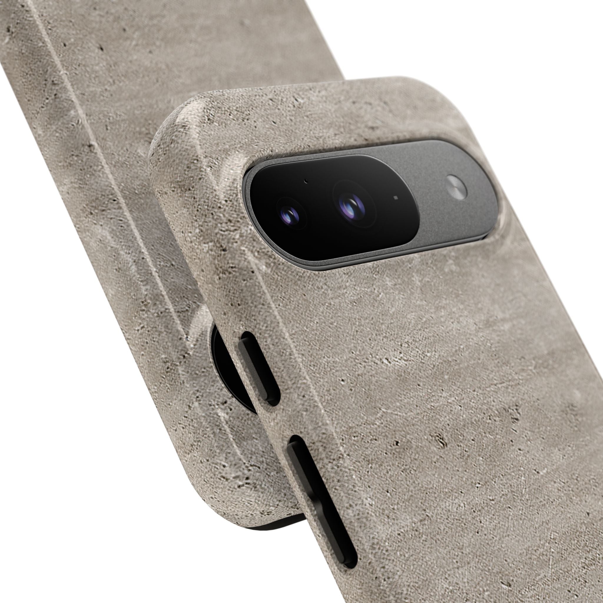 Grey Tough Phone Case for Google Pixel - Brutalist Stone Grit