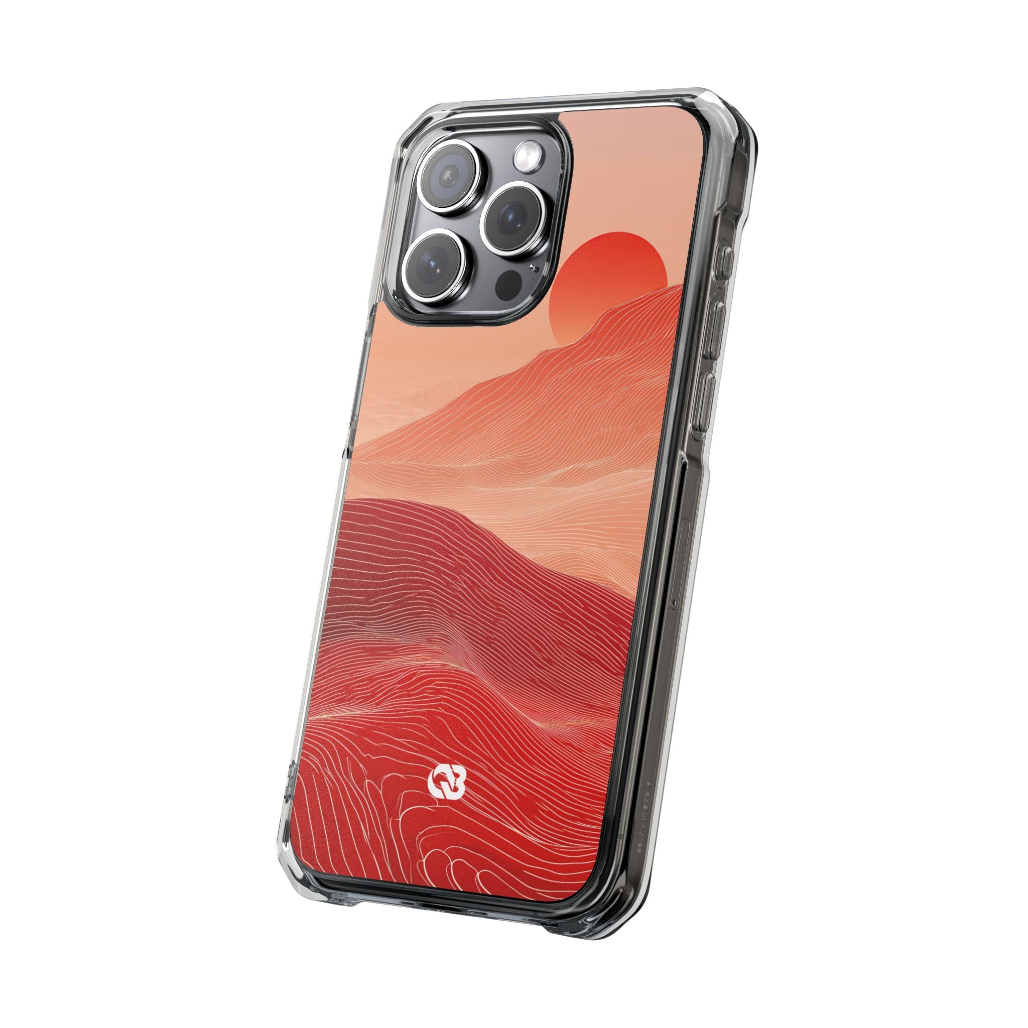 Red Impact MagSafe Phone Case for iPhone - Crimson Ridge Lines