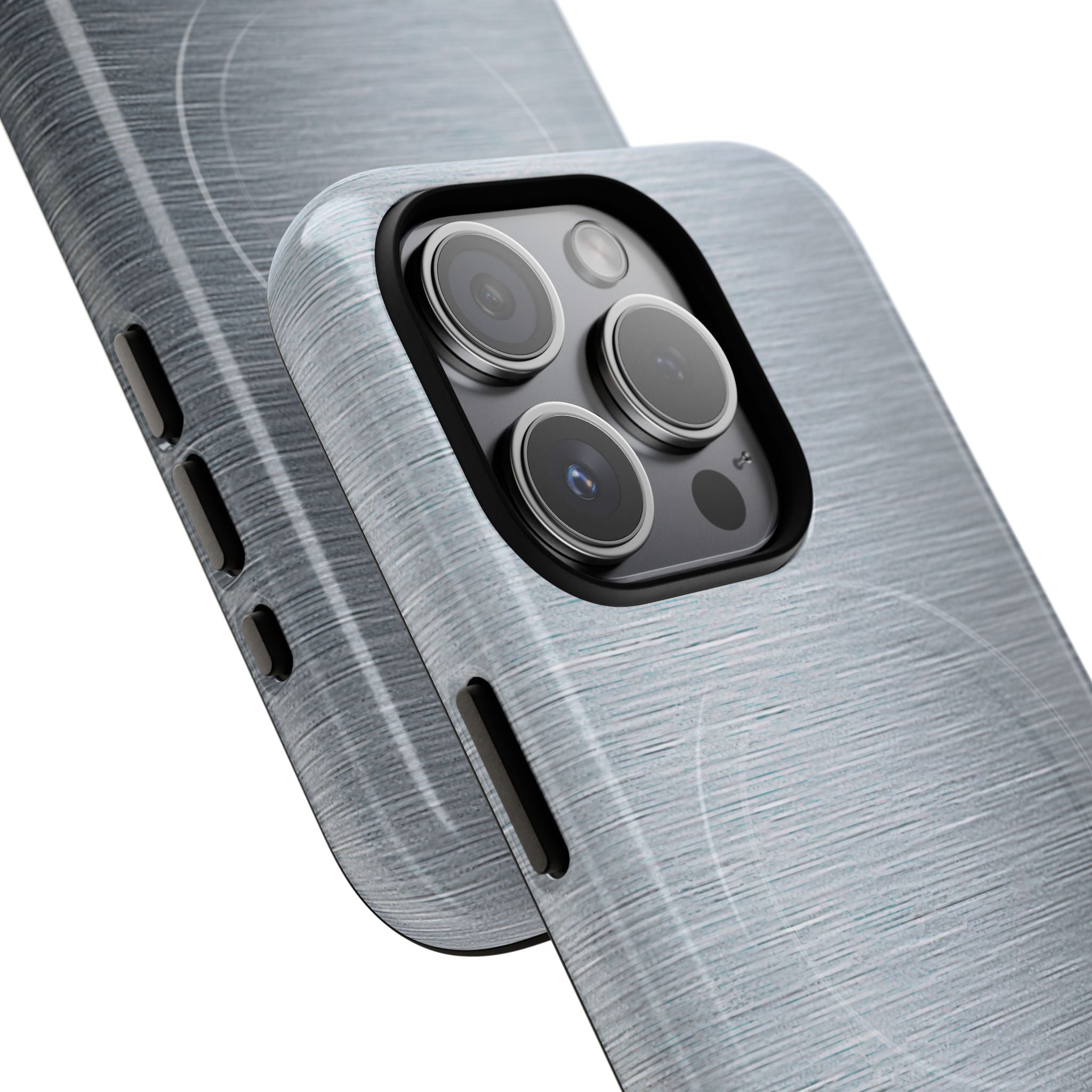 Silver Tough 2.0 Magsafe Phone Case for iPhone - Satin Chrome Grain