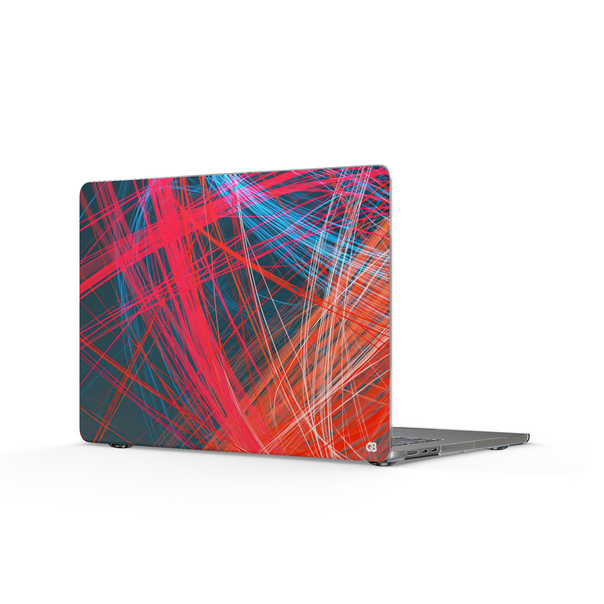 Neon Fiber Stream · Clear Hard Case for MacBook · Red