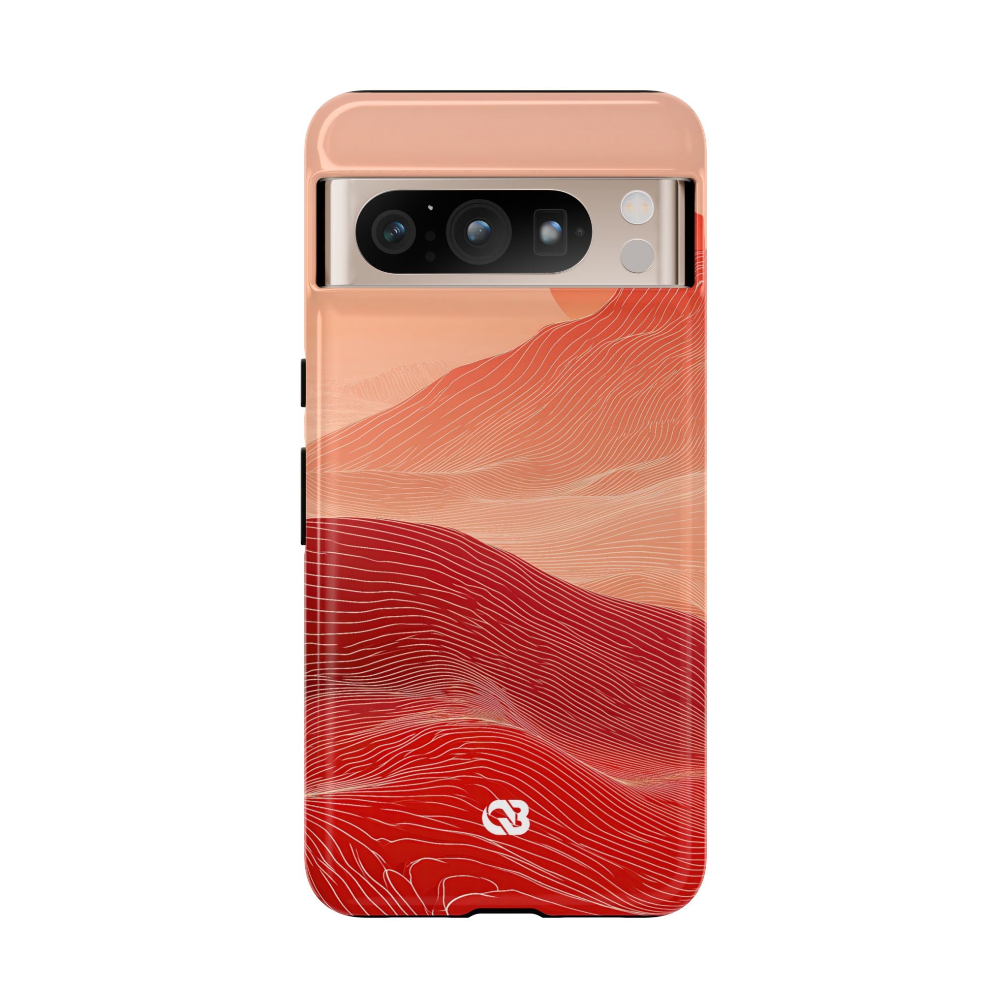 Red Tough Phone Case for Google Pixel - Crimson Ridge Lines