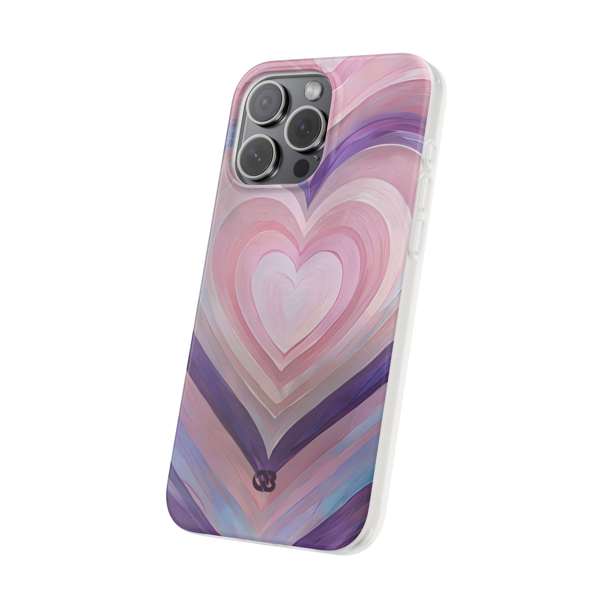 Lavender Pulse Hearts · Soft Mobilskal för iPhone