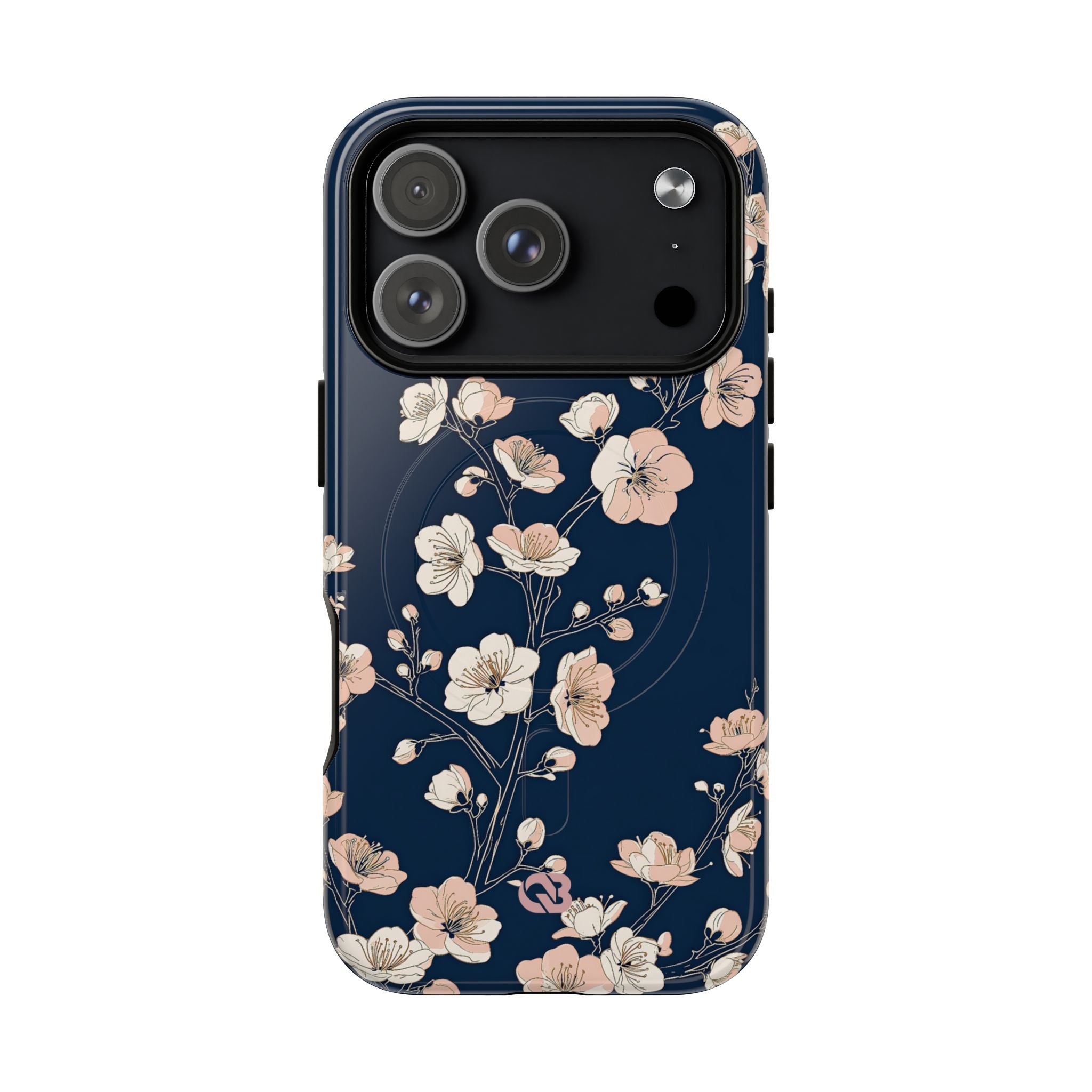 Blue Tough 2.0 Magsafe Phone Case for iPhone - Midnight Peach Sakura
