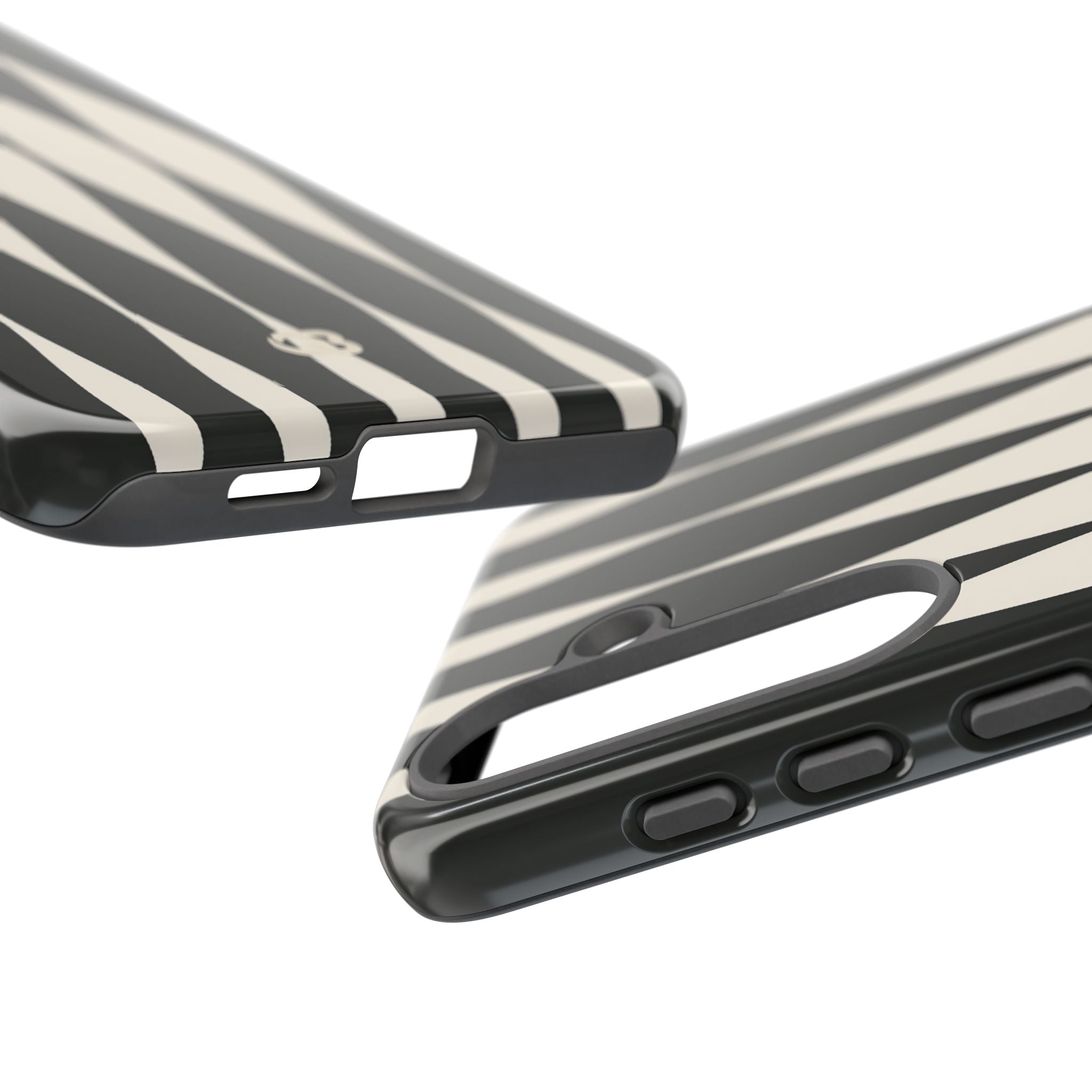 Black Tough Phone Case for Samsung - Ivory Spindle Grid