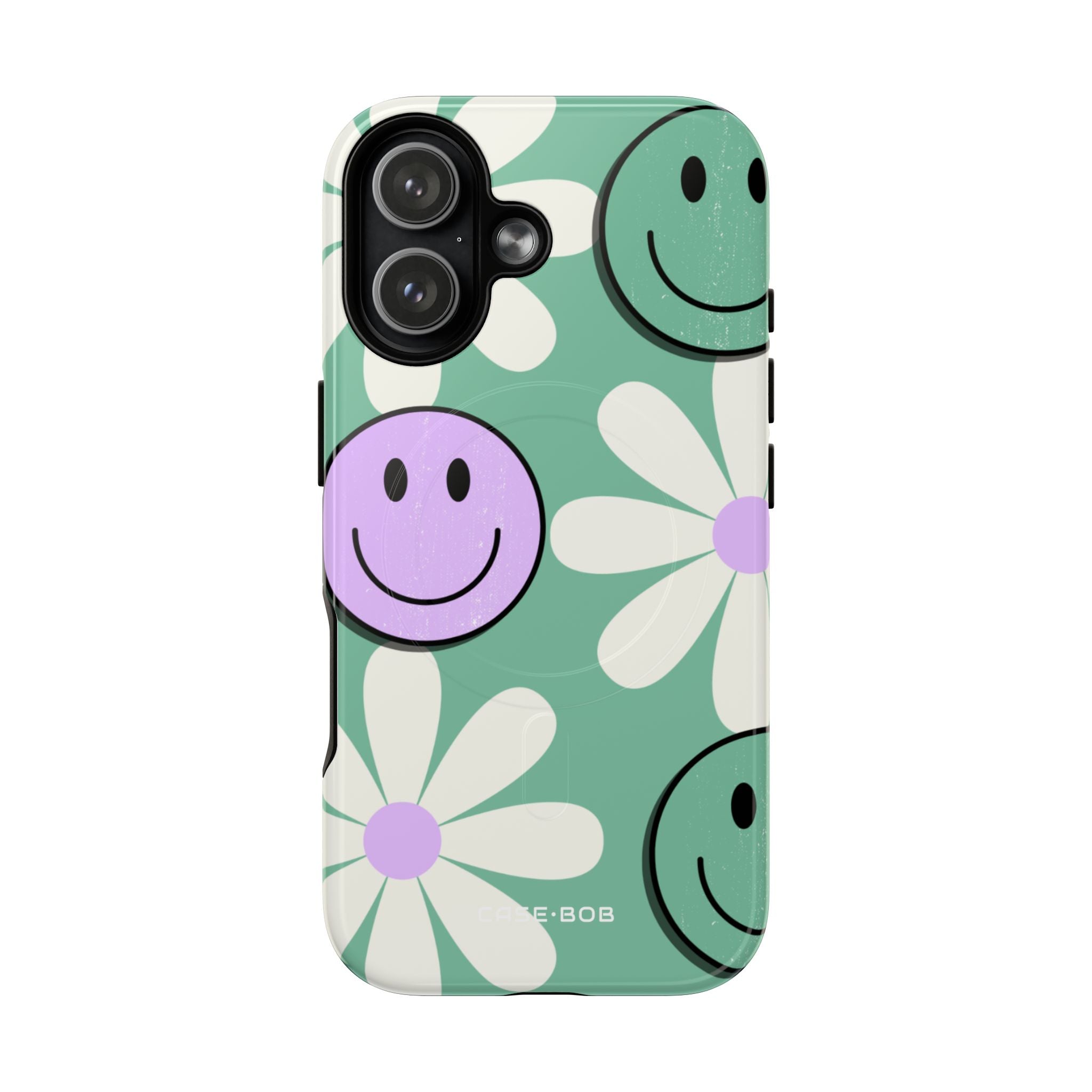 Smiley Daisy Glow iPhone 17 Case - Tough+ - CASE•BOB