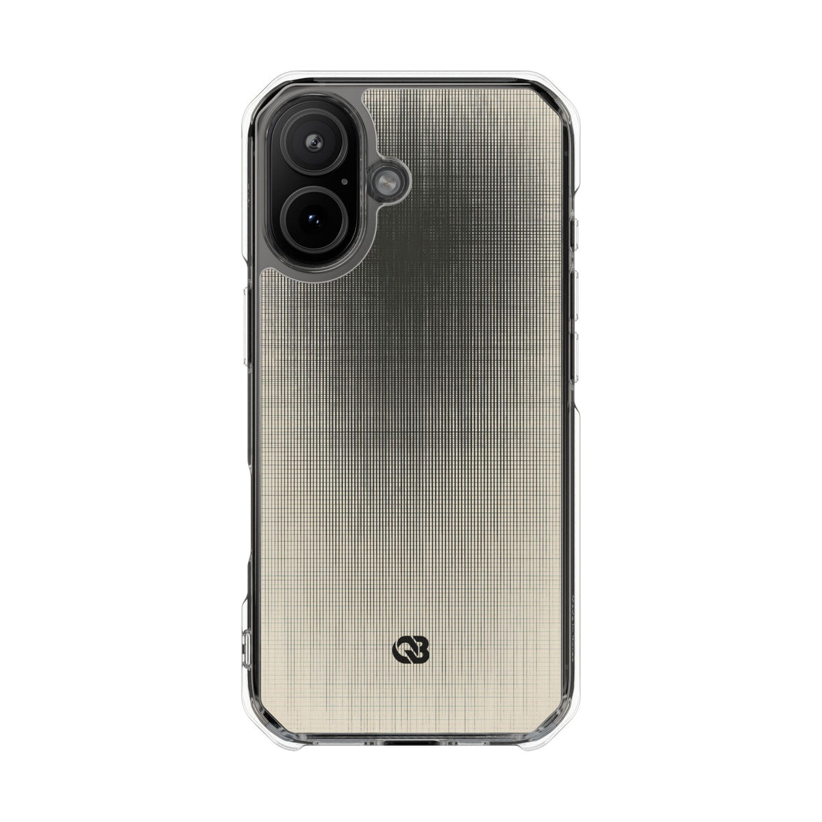 Beige Impact MagSafe Phone Case for iPhone - Carbon Screen Grid