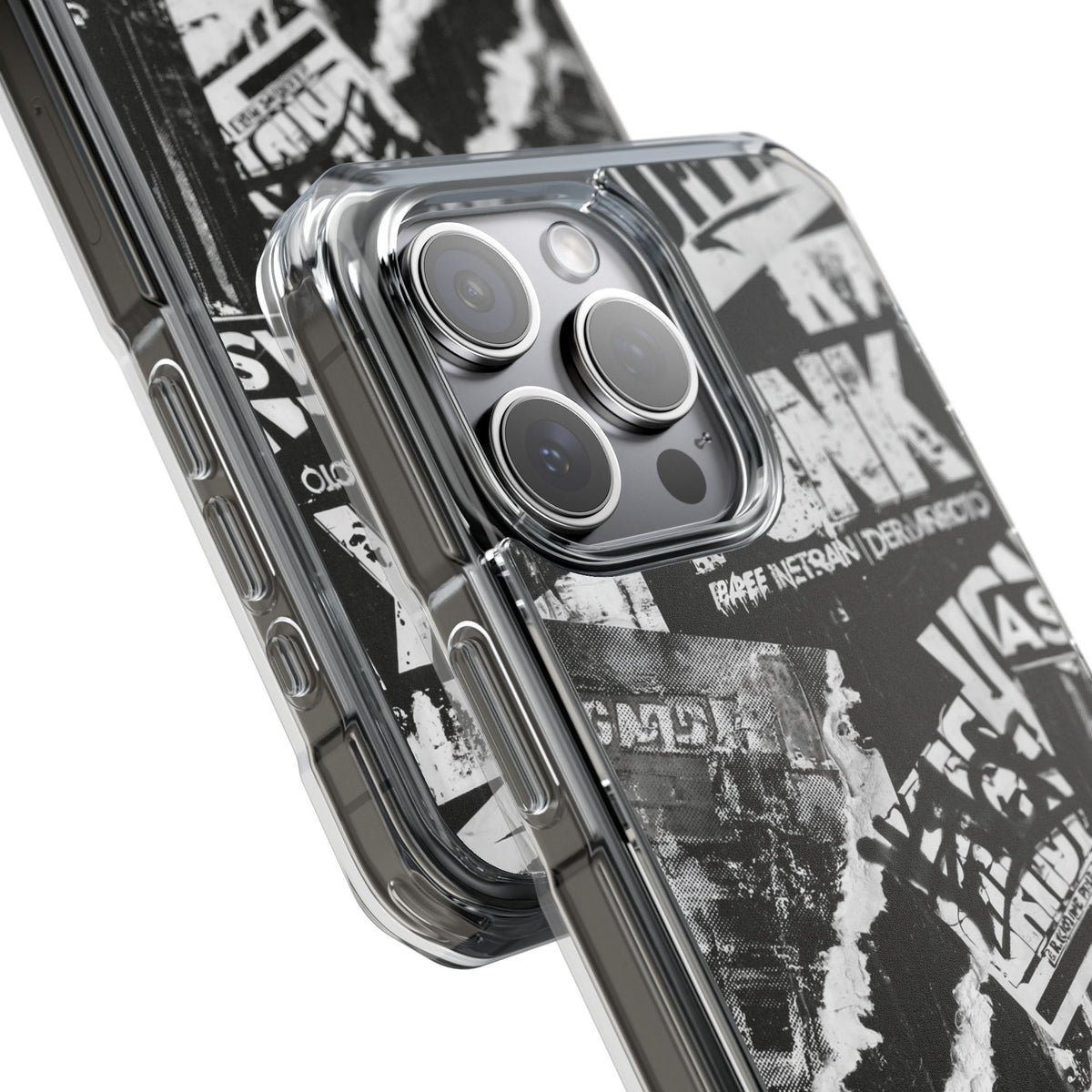 Underground Punk Collage · Clear Impact Magnetic Phone Case for iPhone · Black