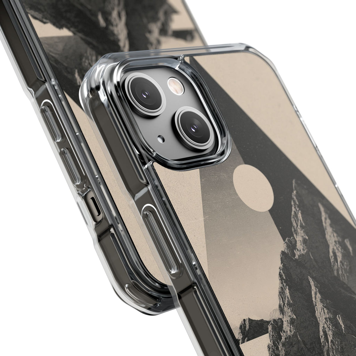 Beige Impact MagSafe Phone Case for iPhone - Obsidian Summit Parchment