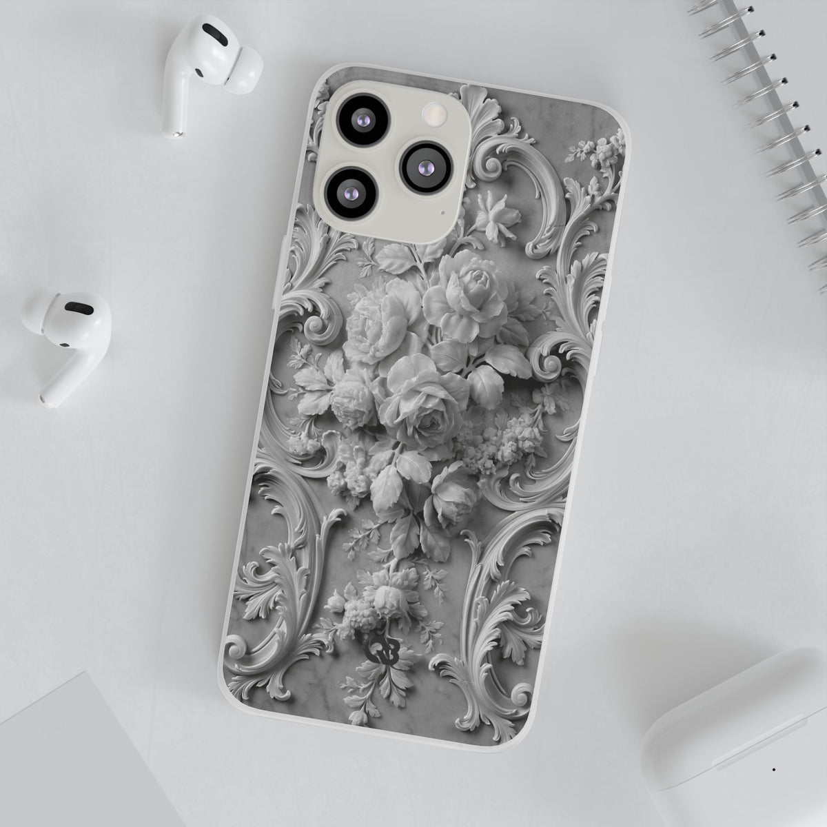 Rococo Marble Rose · Lite Phone Case for iPhone · White
