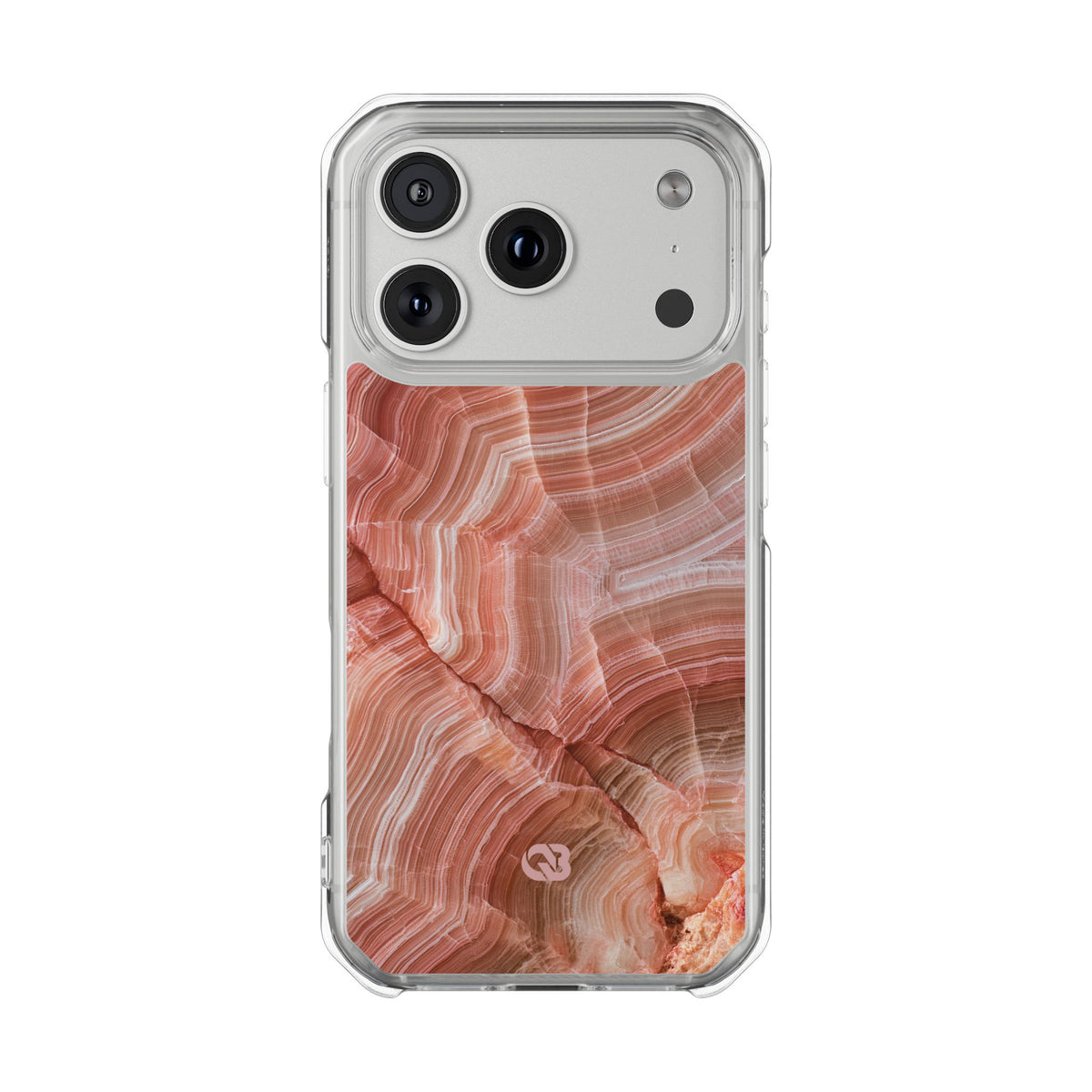 Blushing Rose Strata · Clear Impact Magnetic Phone Case for iPhone · Pink