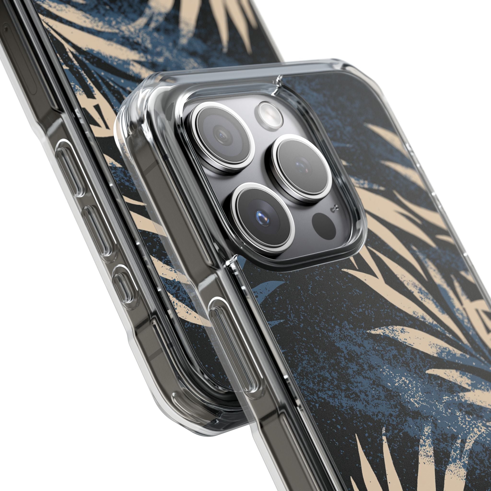 Blue Impact MagSafe Phone Case for iPhone - Midnight Indigo Palm