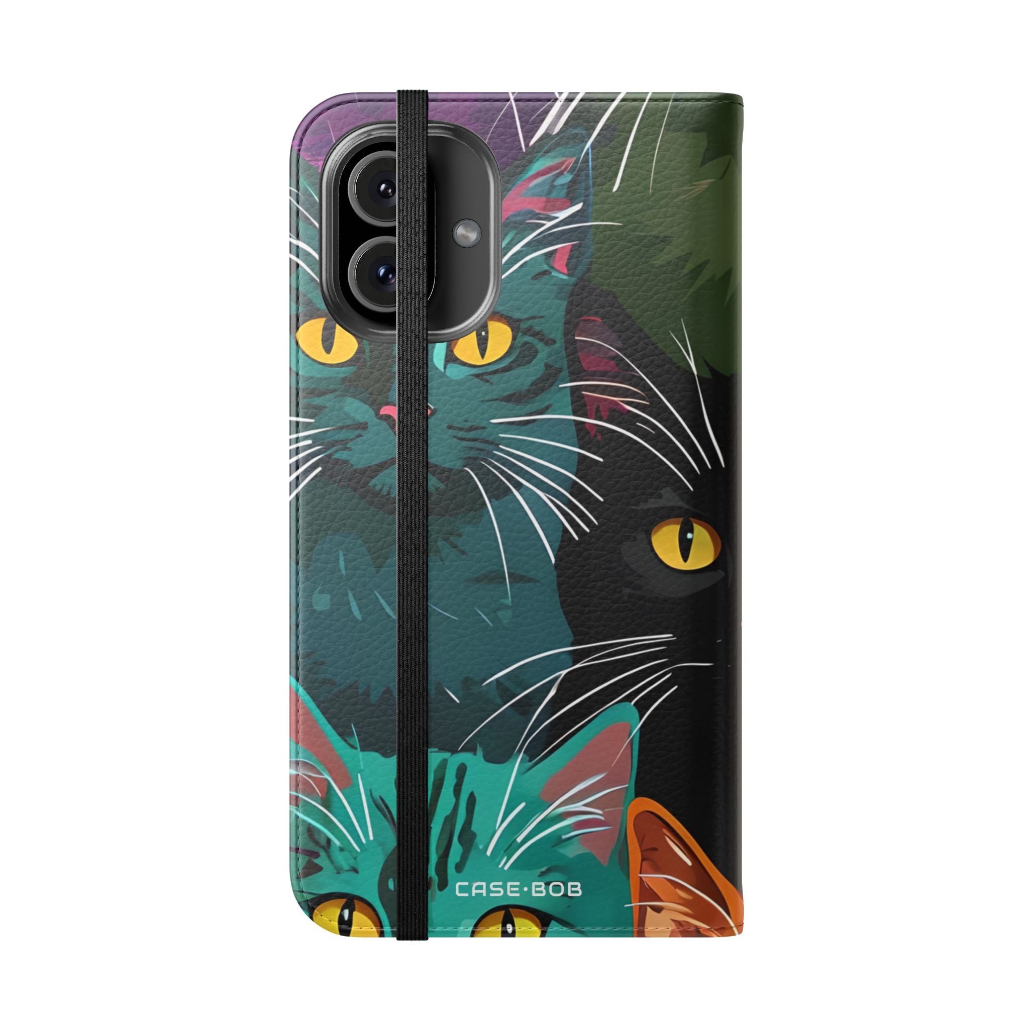 Kat Raster Neon - iPhone 16 Plus Case - Portemonnee