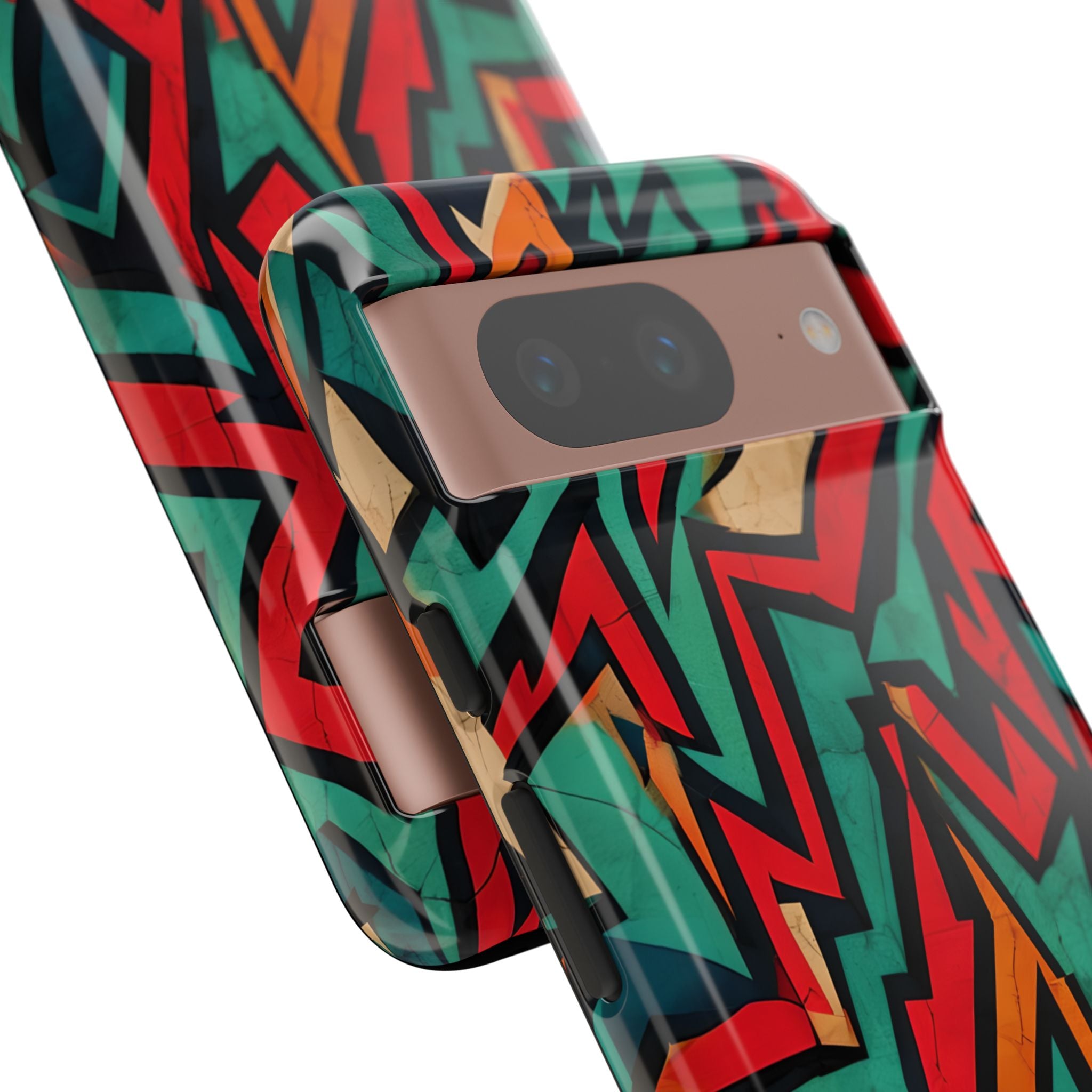 Jagged Teal Static · Tough Phone Case for Google Pixel
