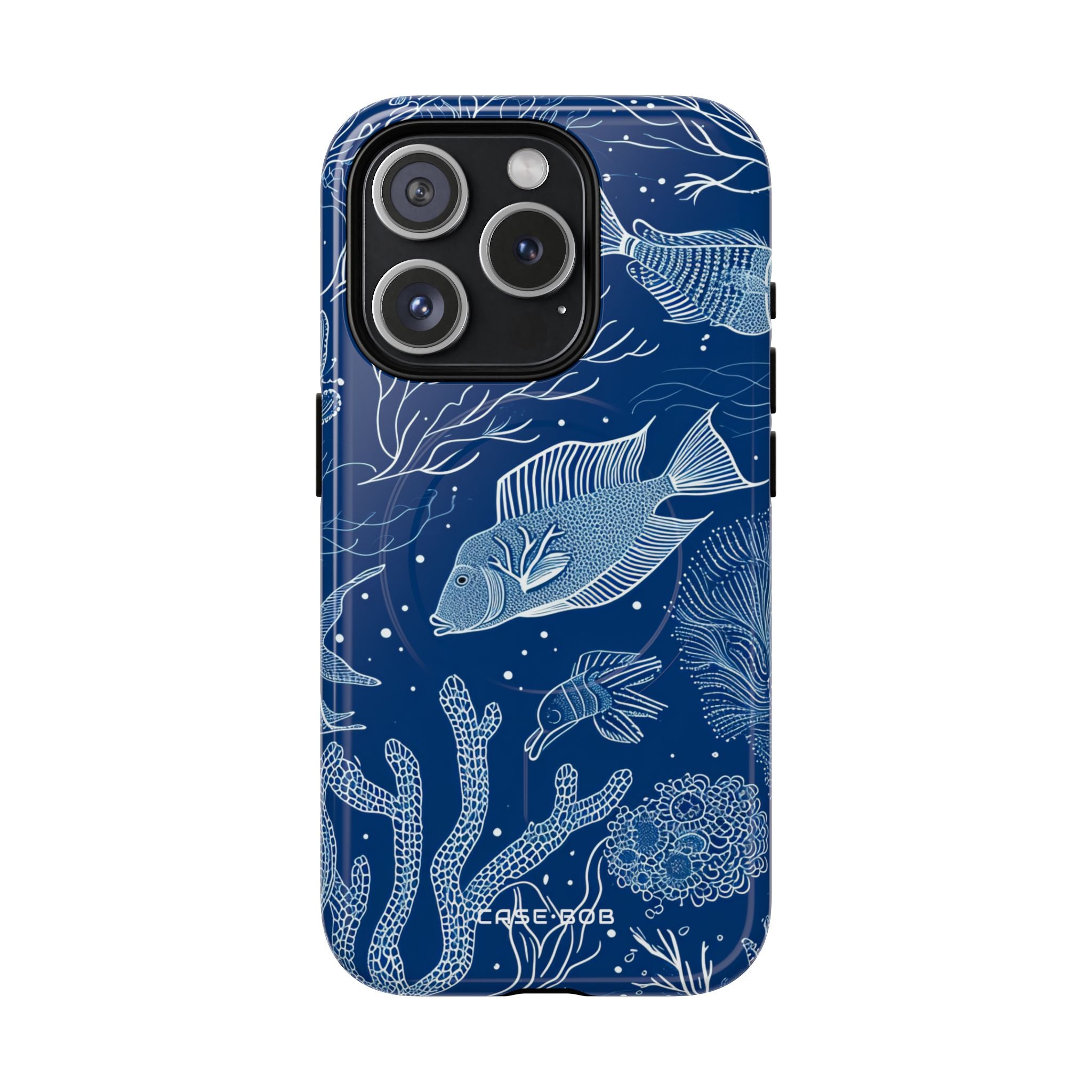 Navy Scale Reef iPhone 15 Pro Case - Tough+