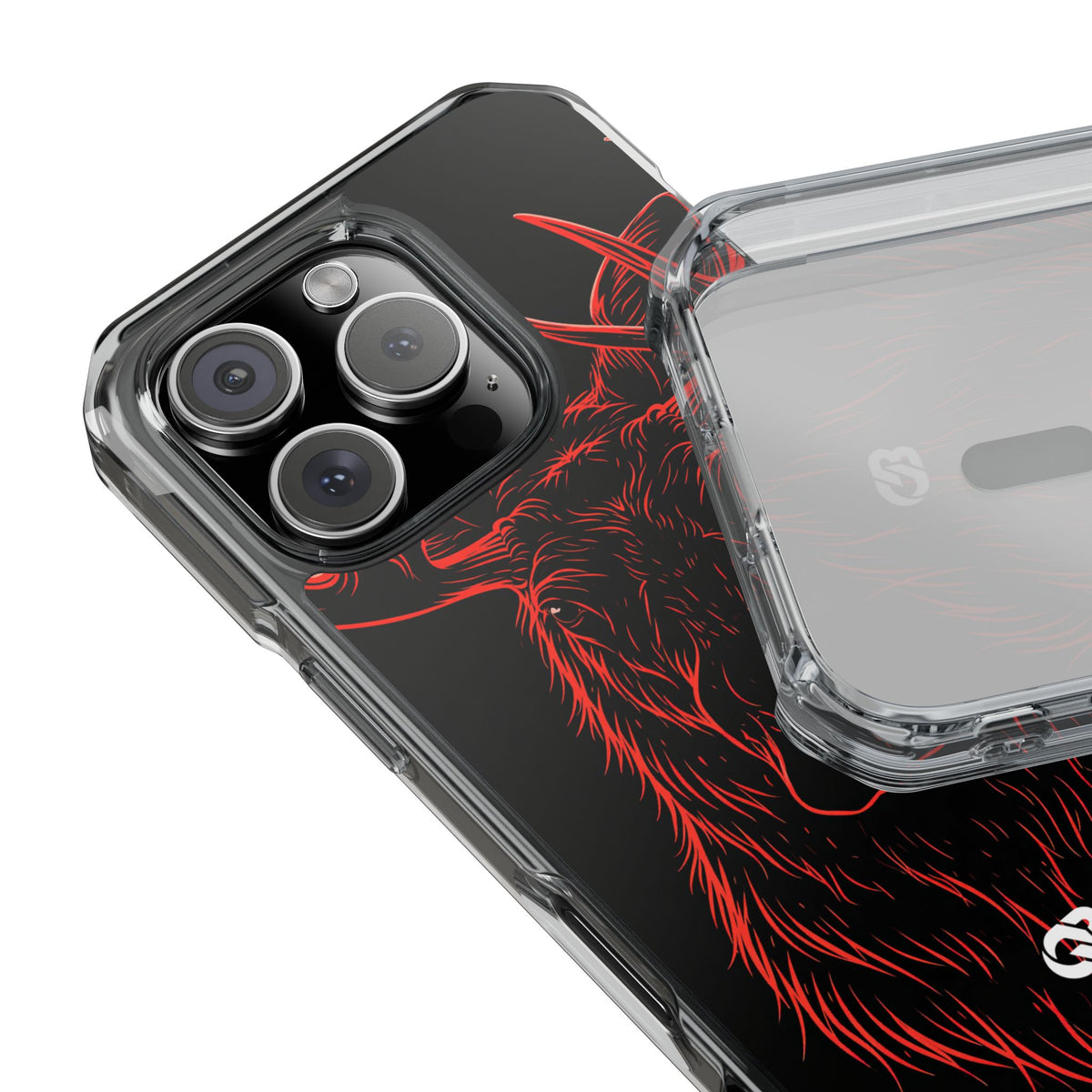 Nordic Moose Contour · Clear Impact Magnetic Phone Case for iPhone · Red