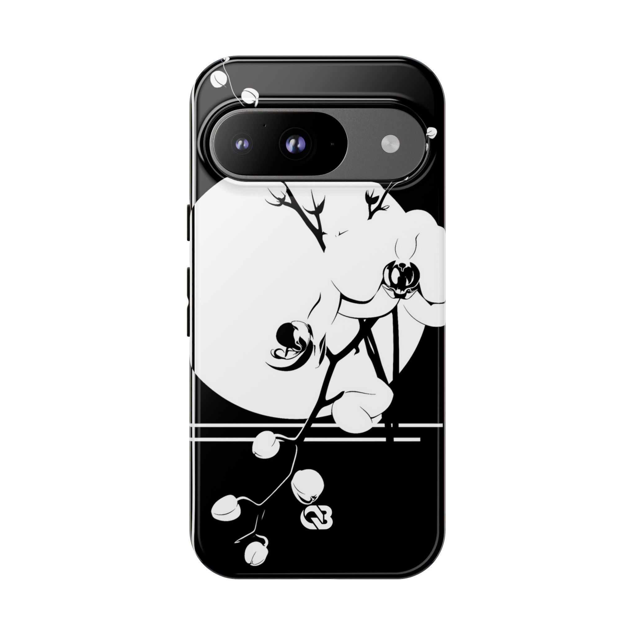 Black Tough Phone Case for Google Pixel - Lunar Orchid Grid