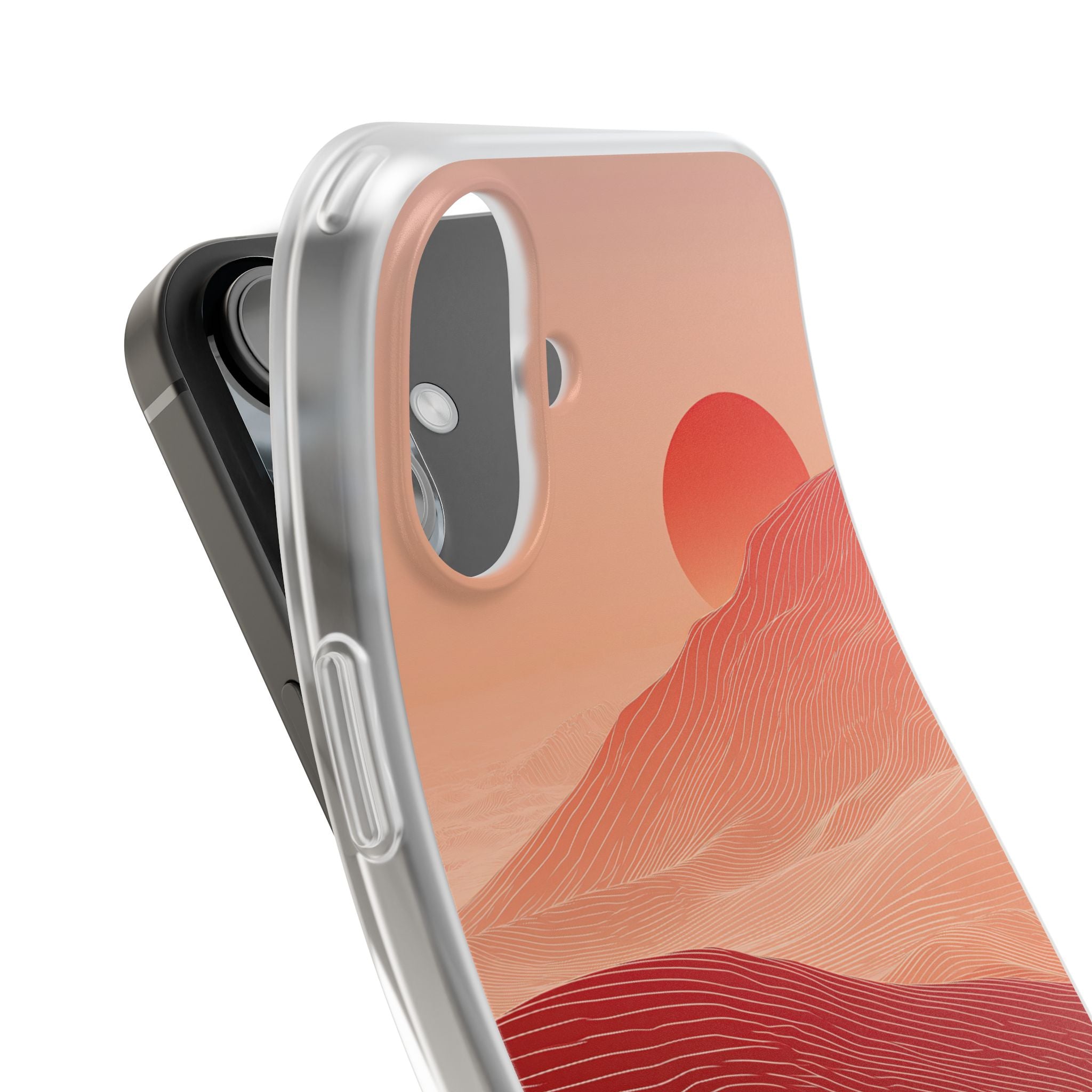 Red Lite Phone Case for iPhone - Crimson Ridge Lines