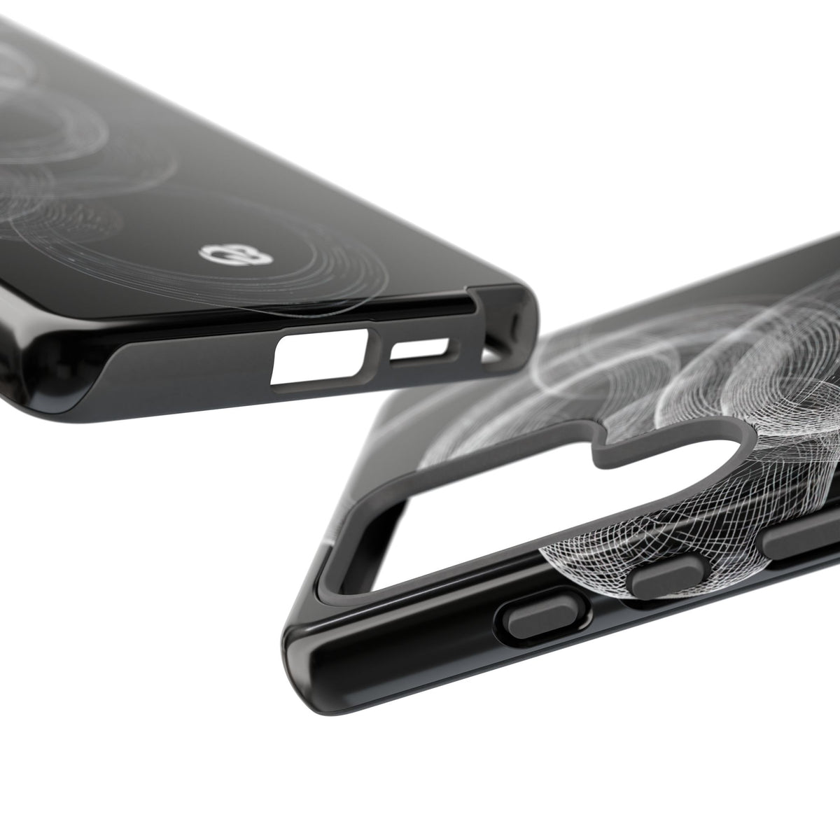 Black Tough Phone Case for Samsung - Kinetic Wireframe Orbit