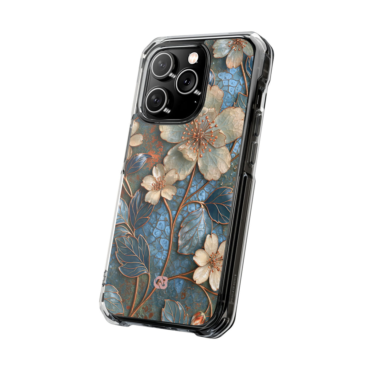 Gilded Blossom Reverie · Clear Impact Magnetic Phone Case for iPhone · Teal