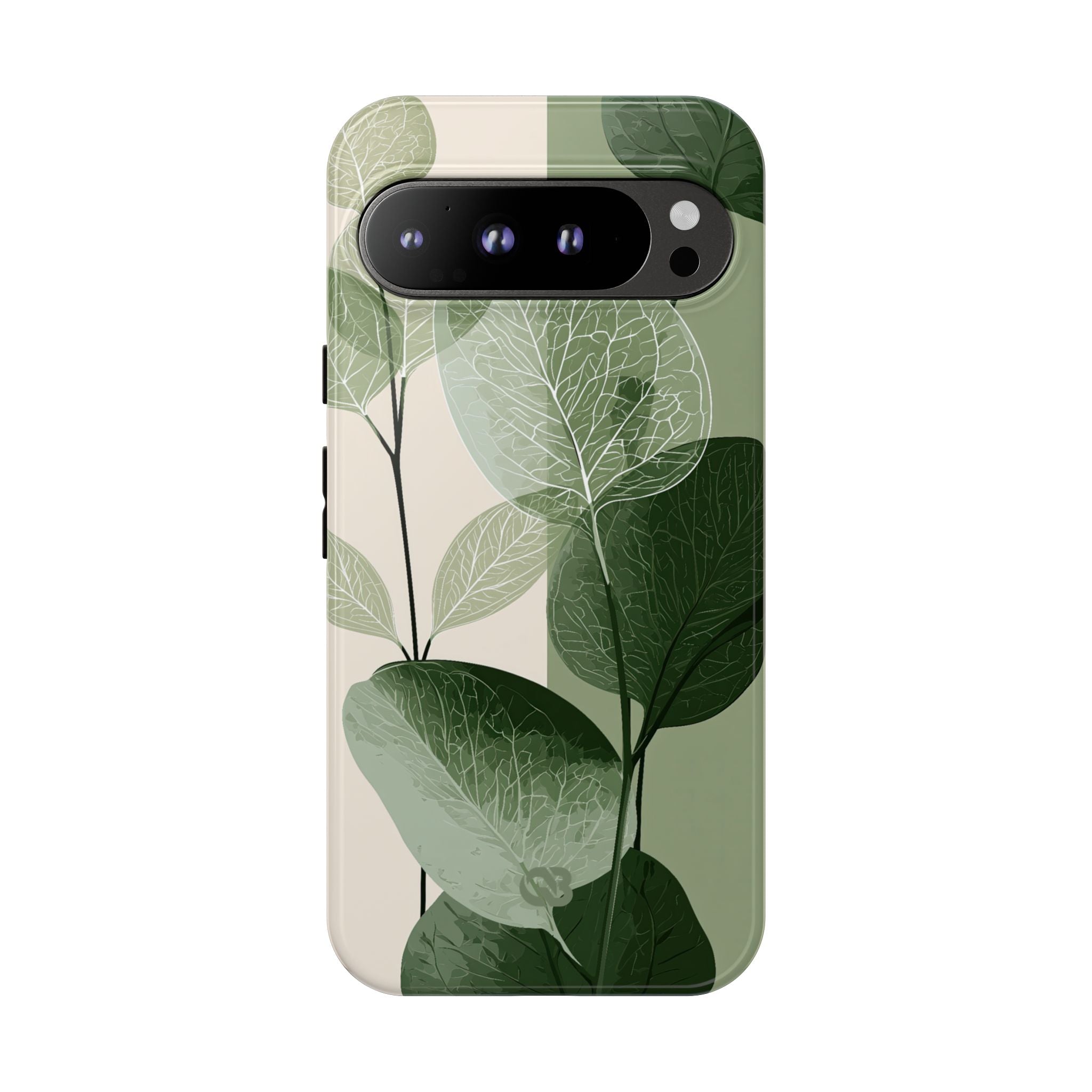 Green Tough Phone Case for Google Pixel - Sage Leaf Skeletals