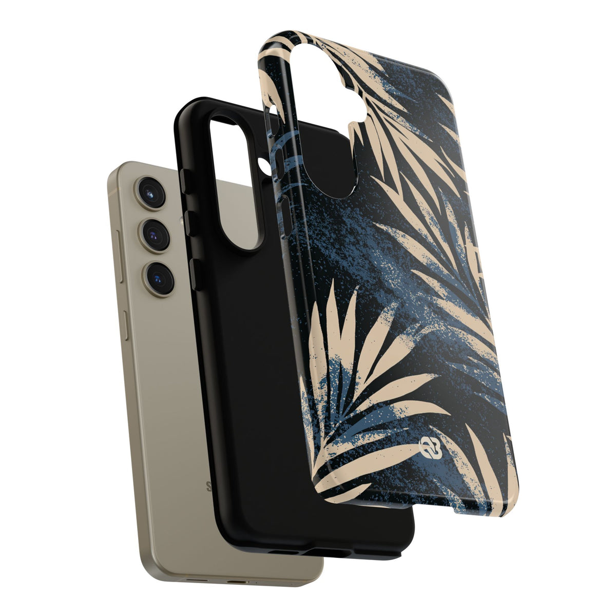 Blue Tough Phone Case for Samsung - Indigo Sandstone Palm