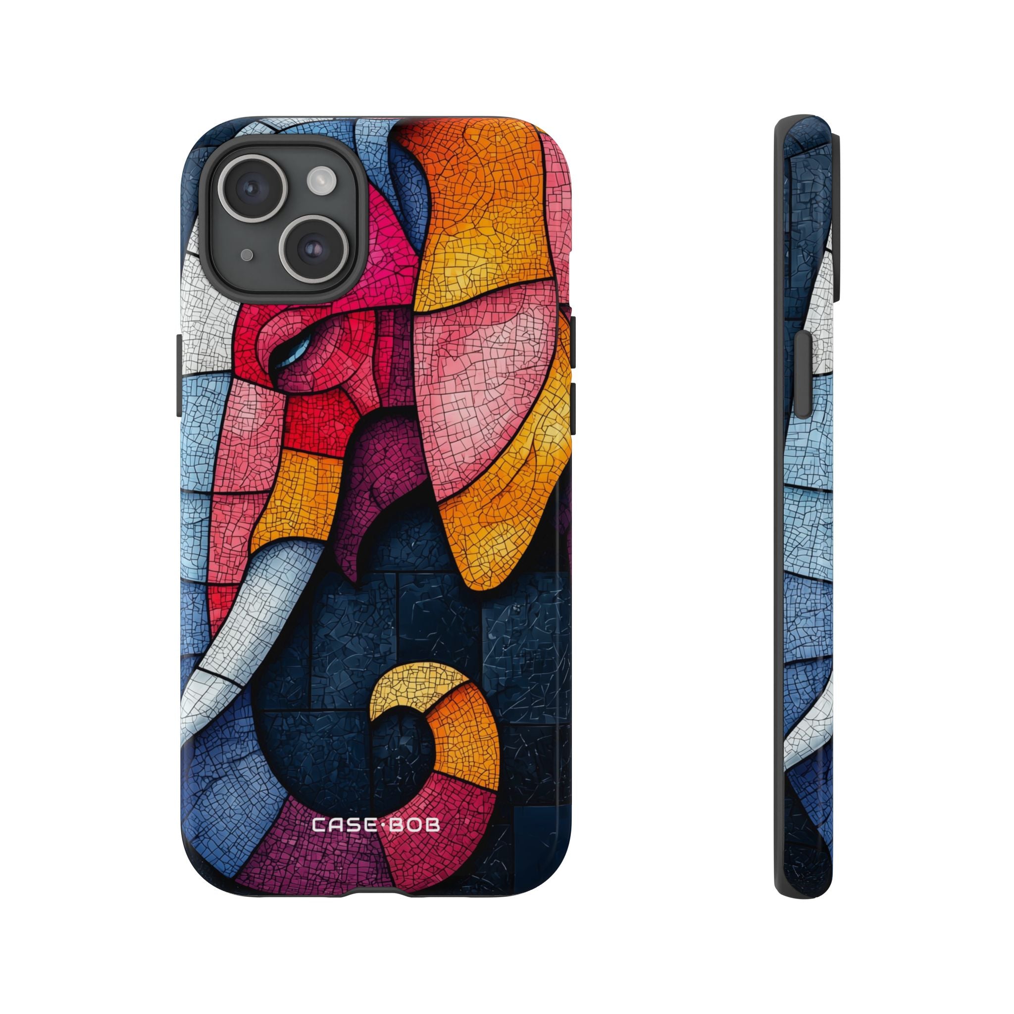 Elefant Mosaik iPhone 15 Plus Cover - Tough