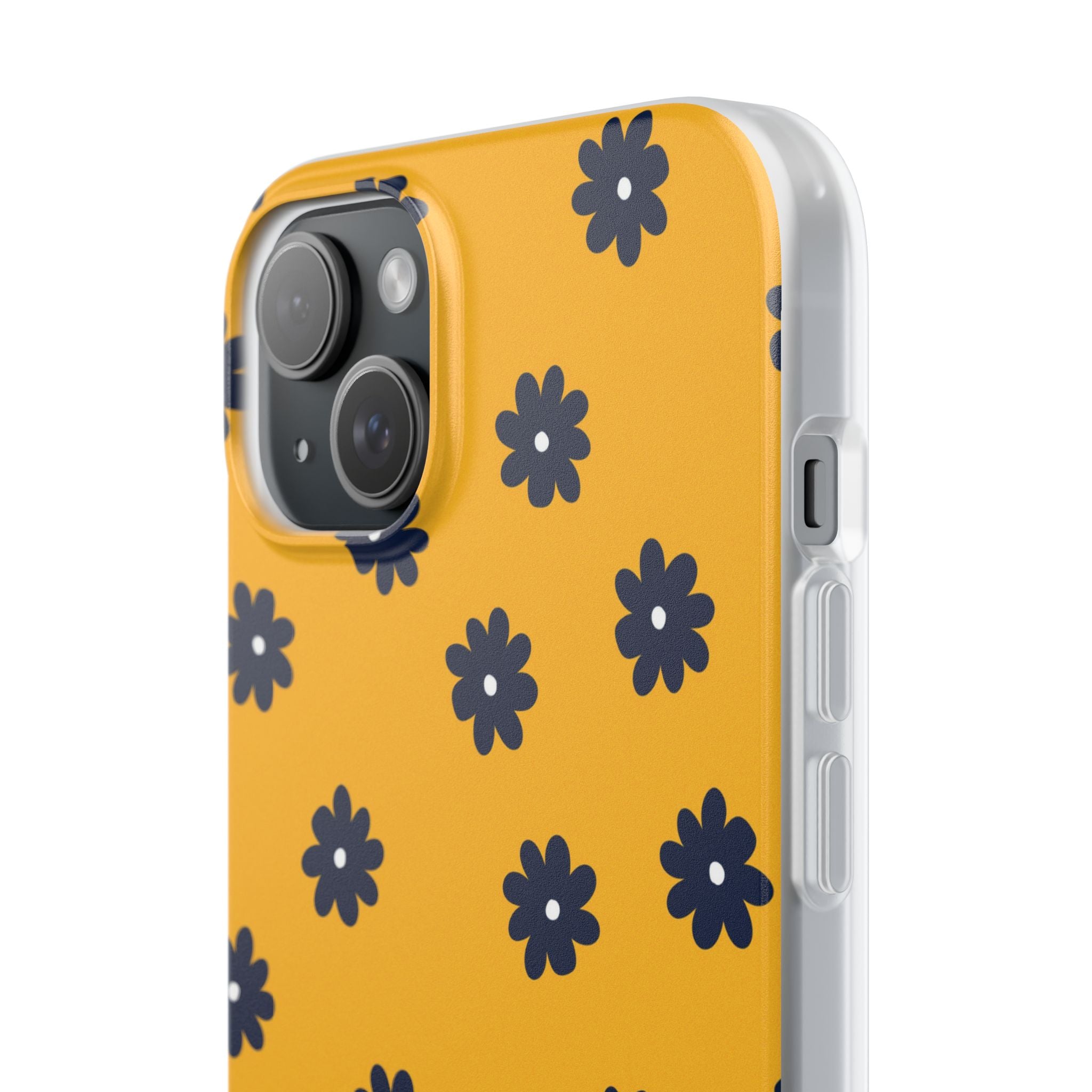 Navy Daisy Mustard · Soft Phone Case for iPhone