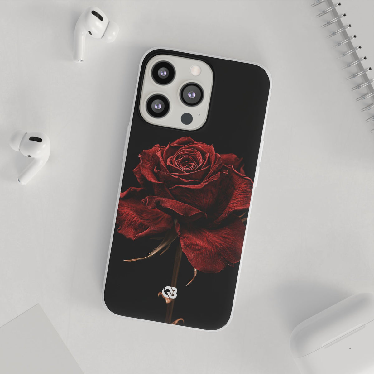 Crimson Noir Rose · Lite Phone Case for iPhone · Black