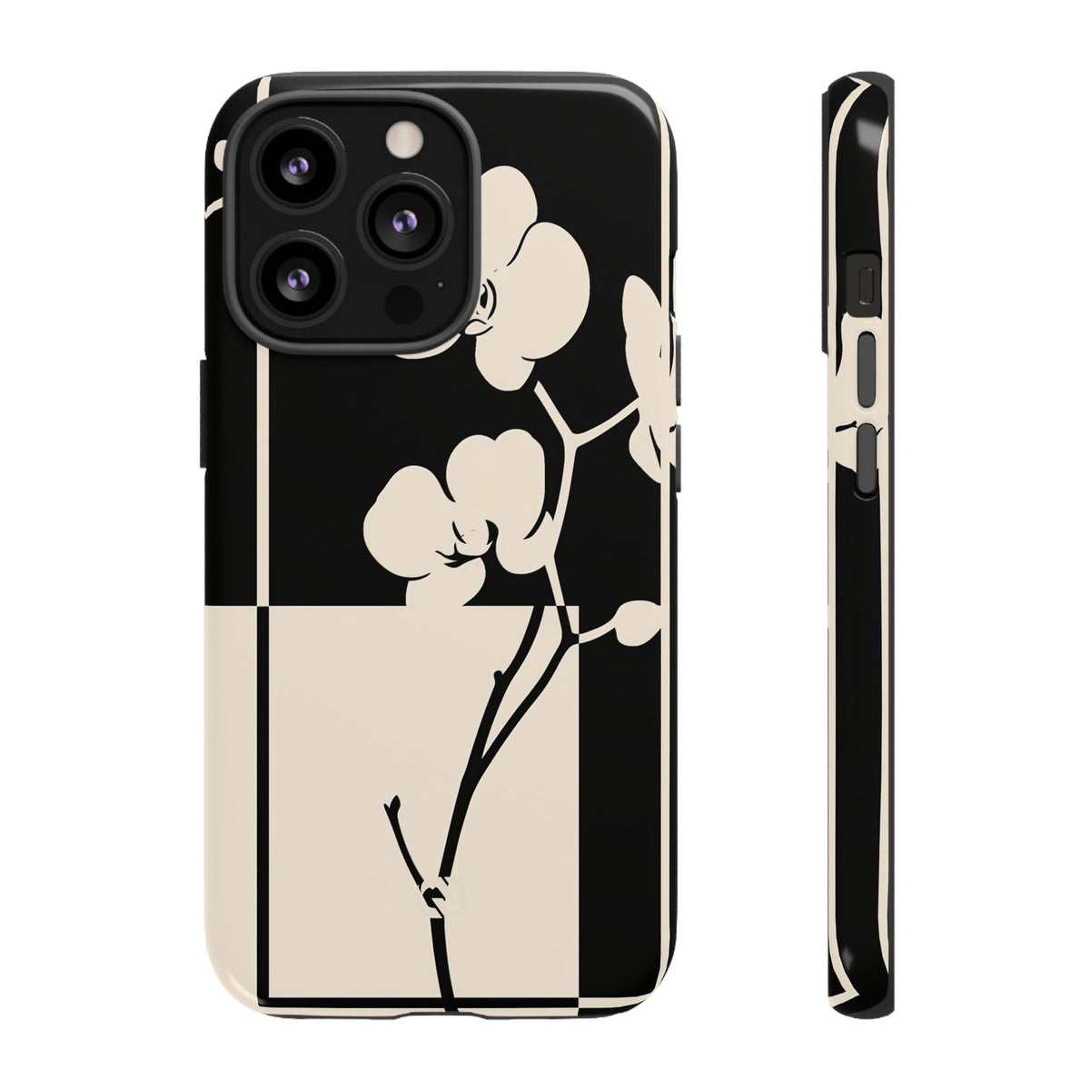 Geometric Orchid Bloom · Tough Phone Case for iPhone · Black