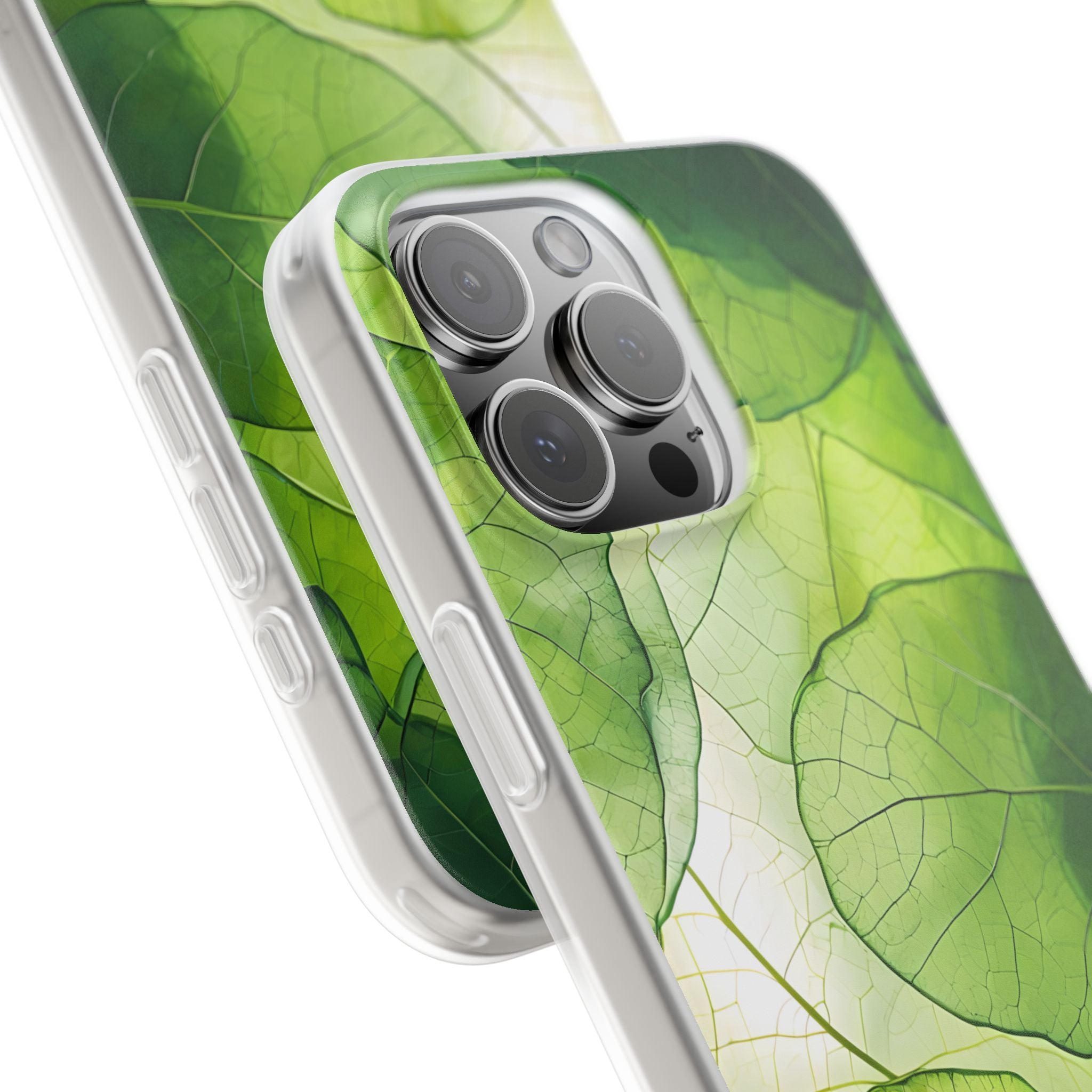 Emerald Leaf Veins · Soft Phone Case for iPhone