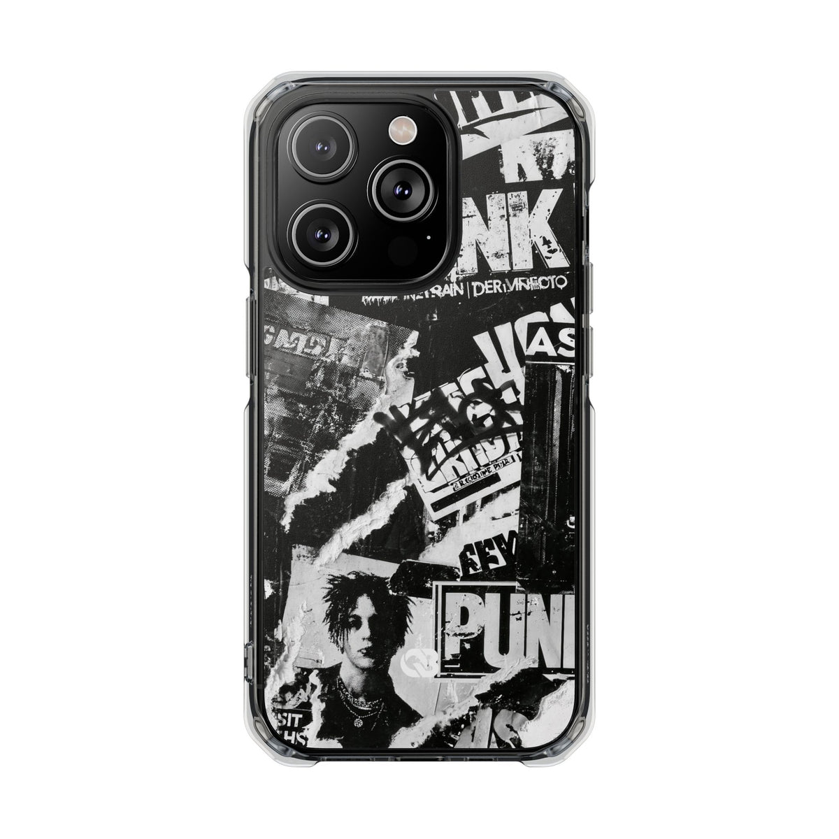 Underground Punk Collage · Clear Impact Magnetic Phone Case for iPhone · Black
