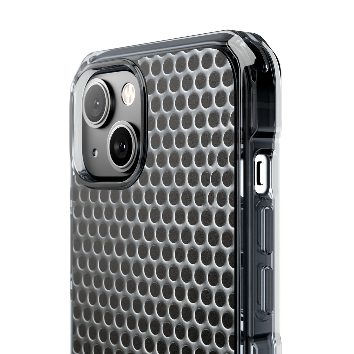 Silver Impact MagSafe Phone Case for iPhone - Brutalist Steel Mesh
