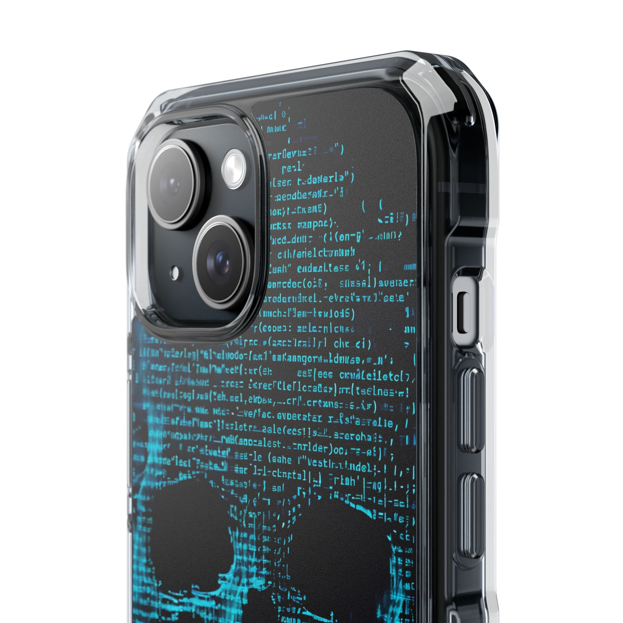 Cyan Glitch Skull · Impact Custodia per iPhone · Magsafe