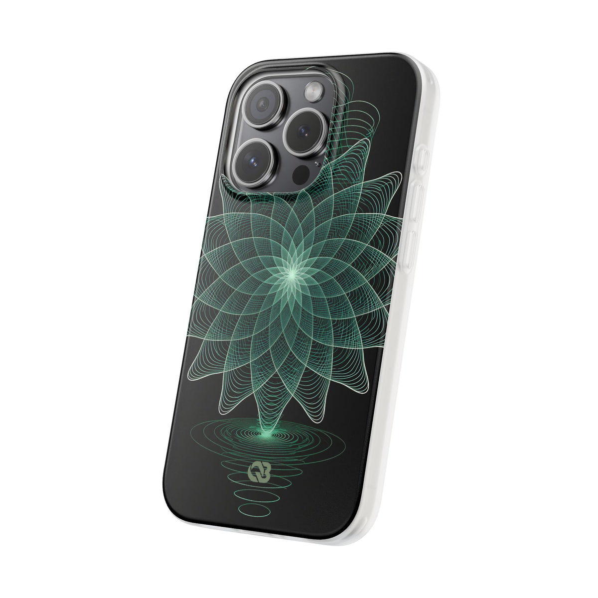 Green Lite Phone Case for iPhone - Cyan Signal Bloom