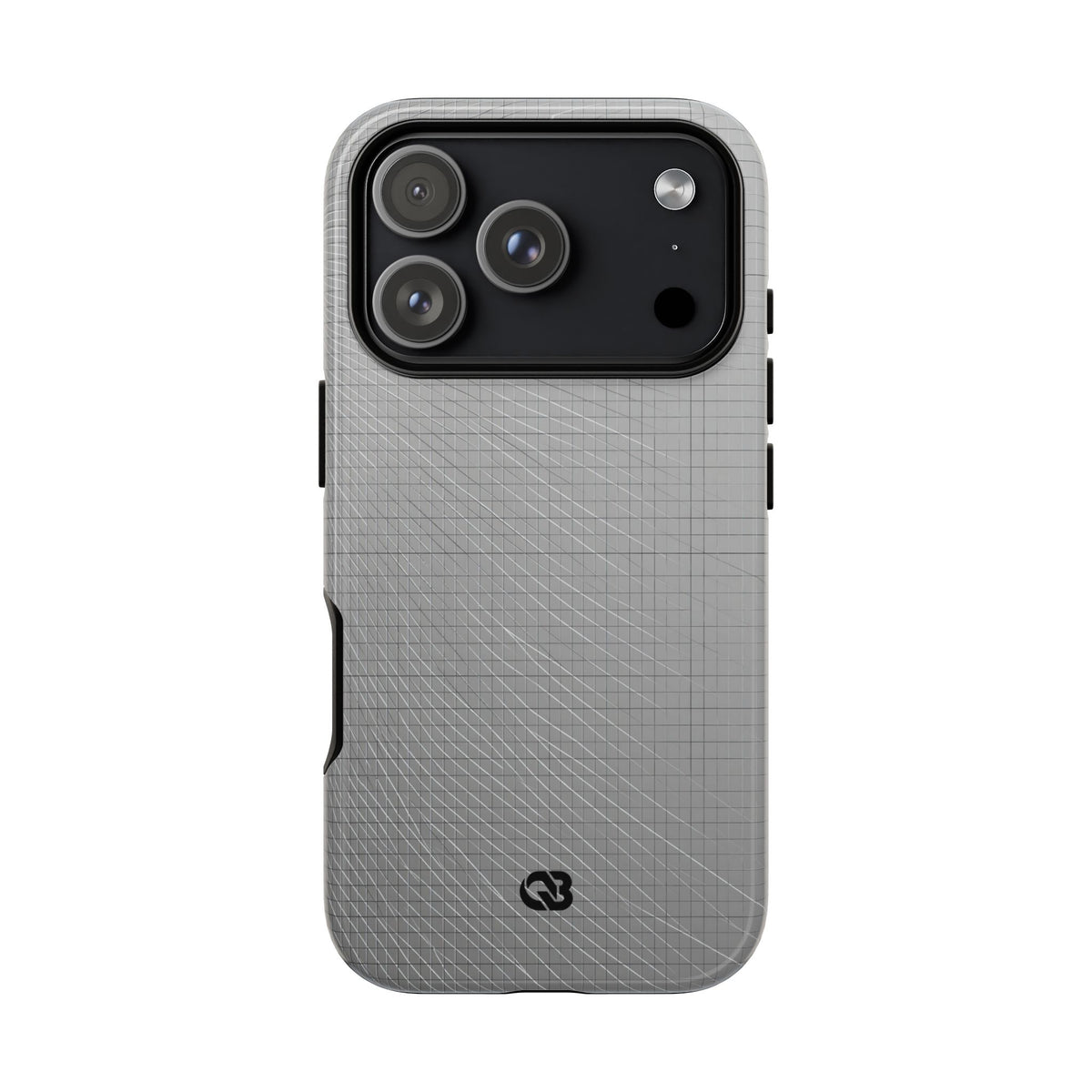 Grey Tough Phone Case for iPhone - Chrome Mesh Warp