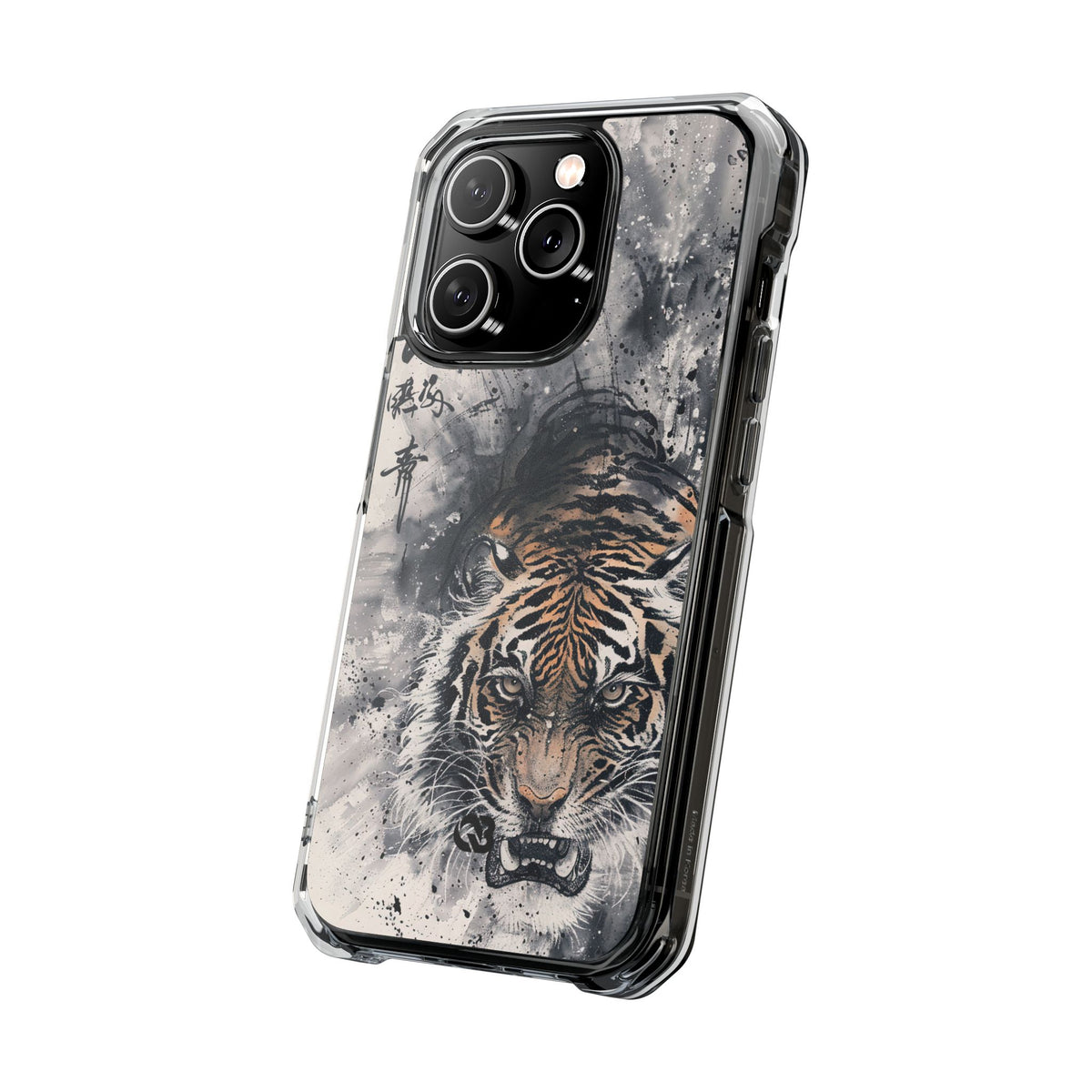 Fierce Ink Tiger · Clear Impact Magnetic Phone Case for iPhone · Beige