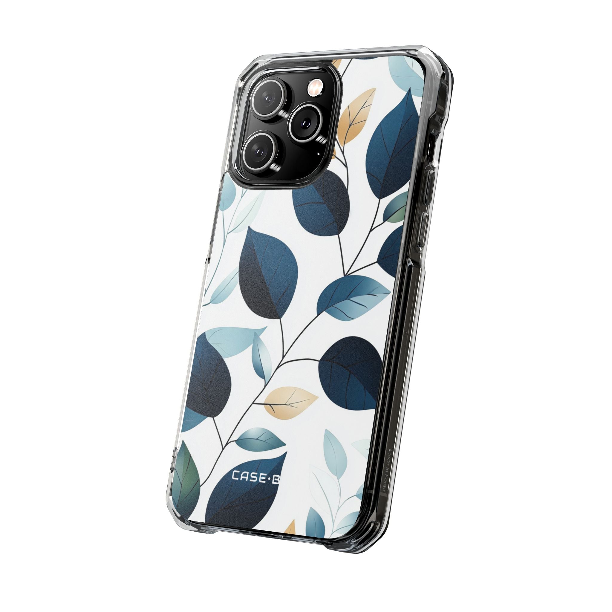 Navy Blattadern iPhone 14 Pro Max Case - Impact