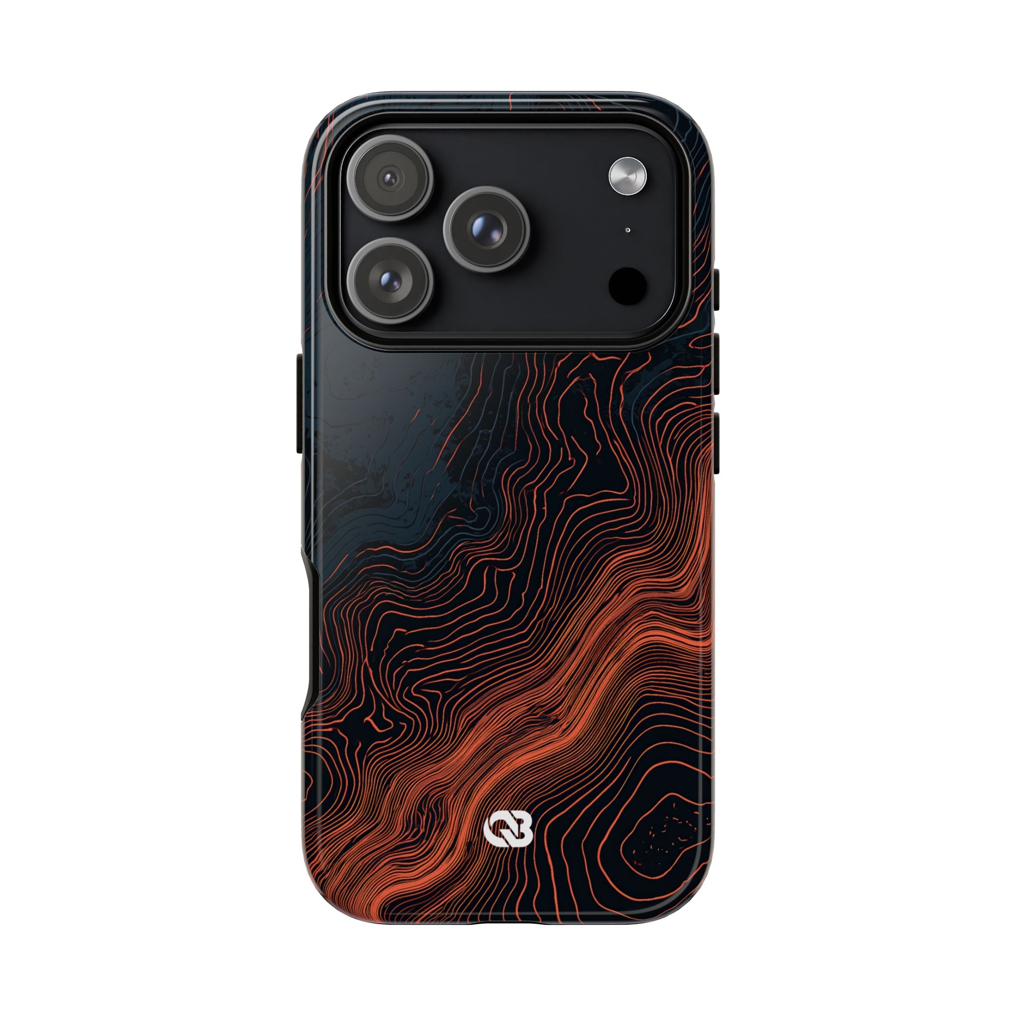 Black Tough Phone Case for iPhone - Volcanic Basalt Map