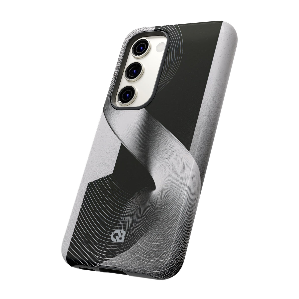 Grey Tough Phone Case for Samsung - Obsidian Moiré Wave