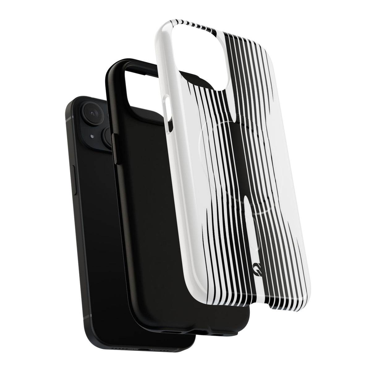 White Tough 2.0 Magsafe Phone Case for iPhone - Kinetic Mono Distortion