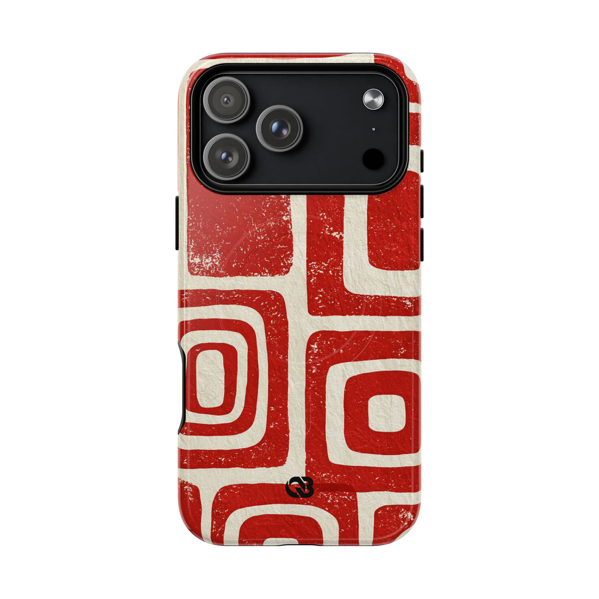 Vermilion Block Motif · Tough 2.0 Magnetic Phone Case for iPhone · Red