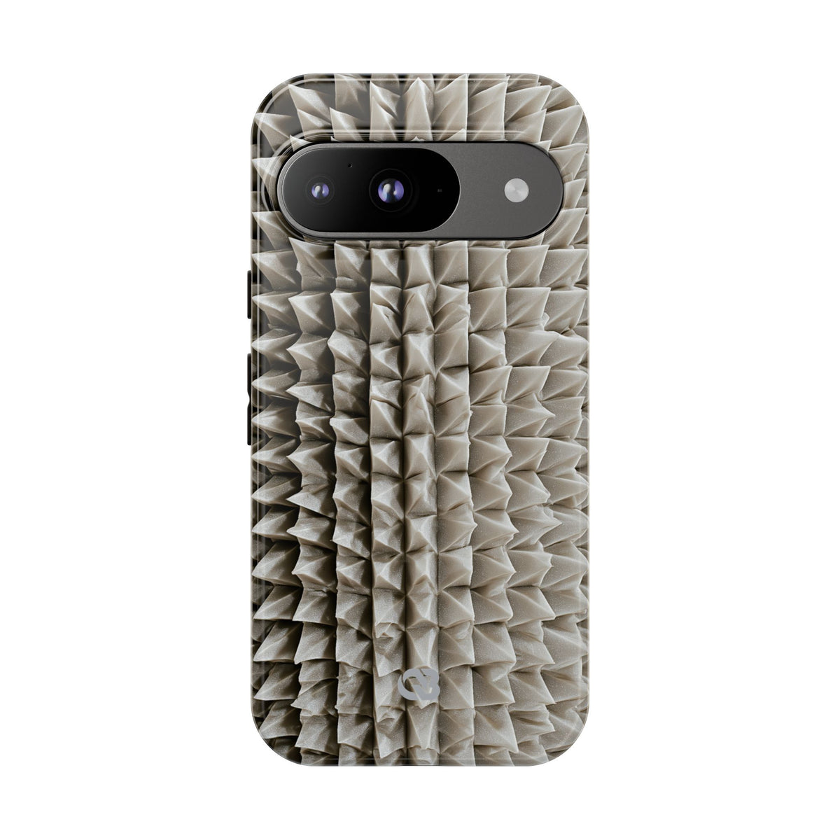 Beige Tough Phone Case for Google Pixel - Bone Spiked Grid