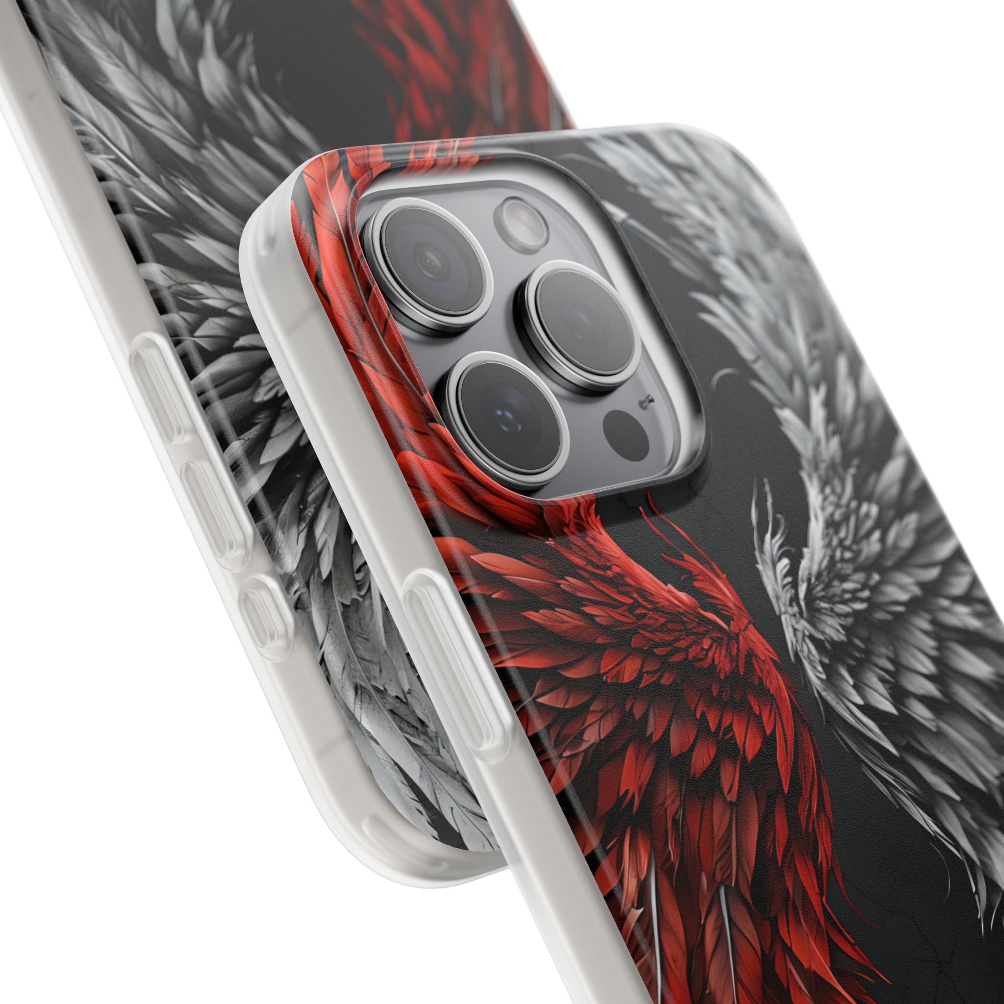 Split Crimson Wing · Soft Phone Case for iPhone